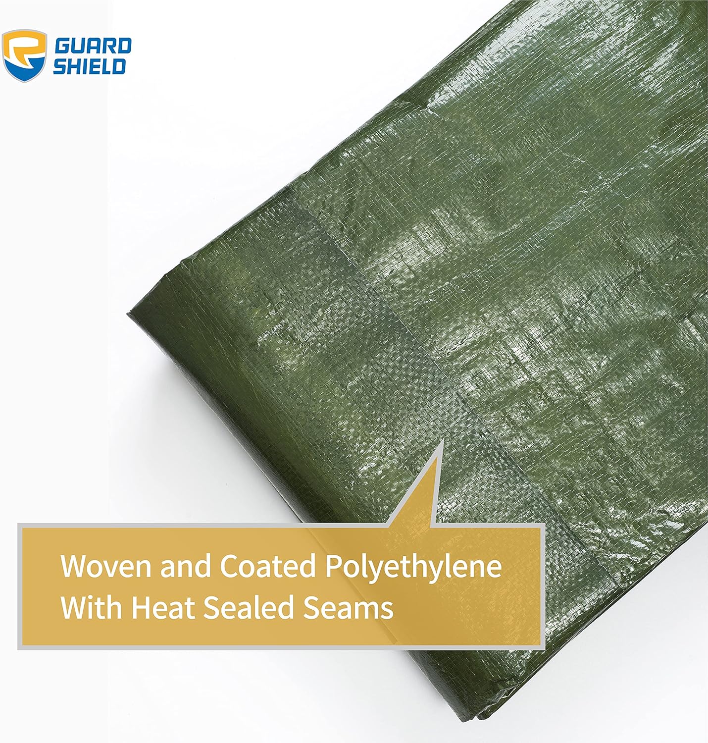 GUARD SHIELD – Lona verde impermeable de 20 x 40 pies, cubierta de lona de polietileno, multiusos, de resistencia media, de 7 mil
