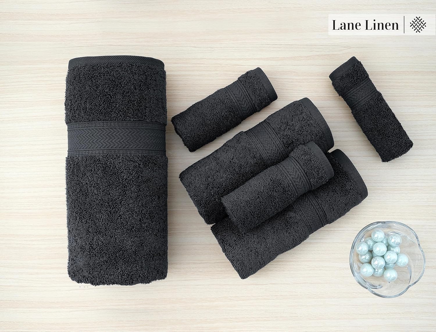 LANE LINEN Juego de 10 toallas de baño 100 % algodón, 2 toallas de baño grandes, 4 toallas de mano suaves para baño, 4 toallas de lavado para el