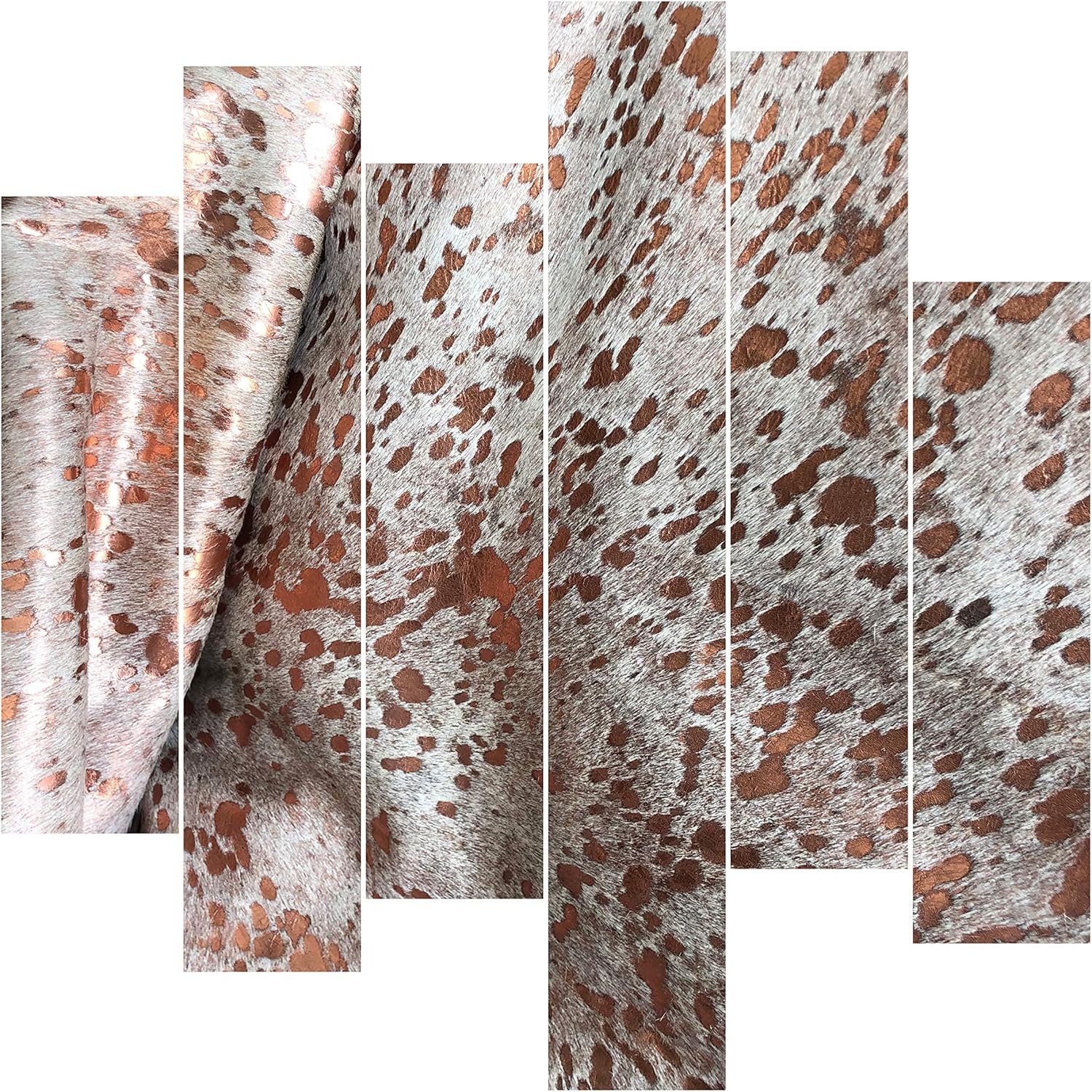 Hojas de cuero, cuero metálico lavado ácido blanco y oro rosa, cuero de vacuno, cortado a medida, pelo en 4.5-5oz – 0.071-0.079 in, marroquinería,