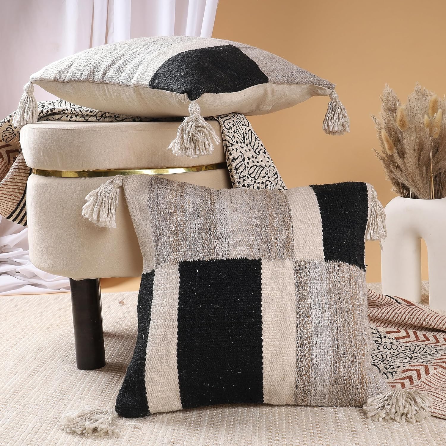 Dhaga creations Funda de almohada de algodón de calidad de hotel, suave y cómoda, mejora la calidad del sueño, funda de cojín para dormir (paquete