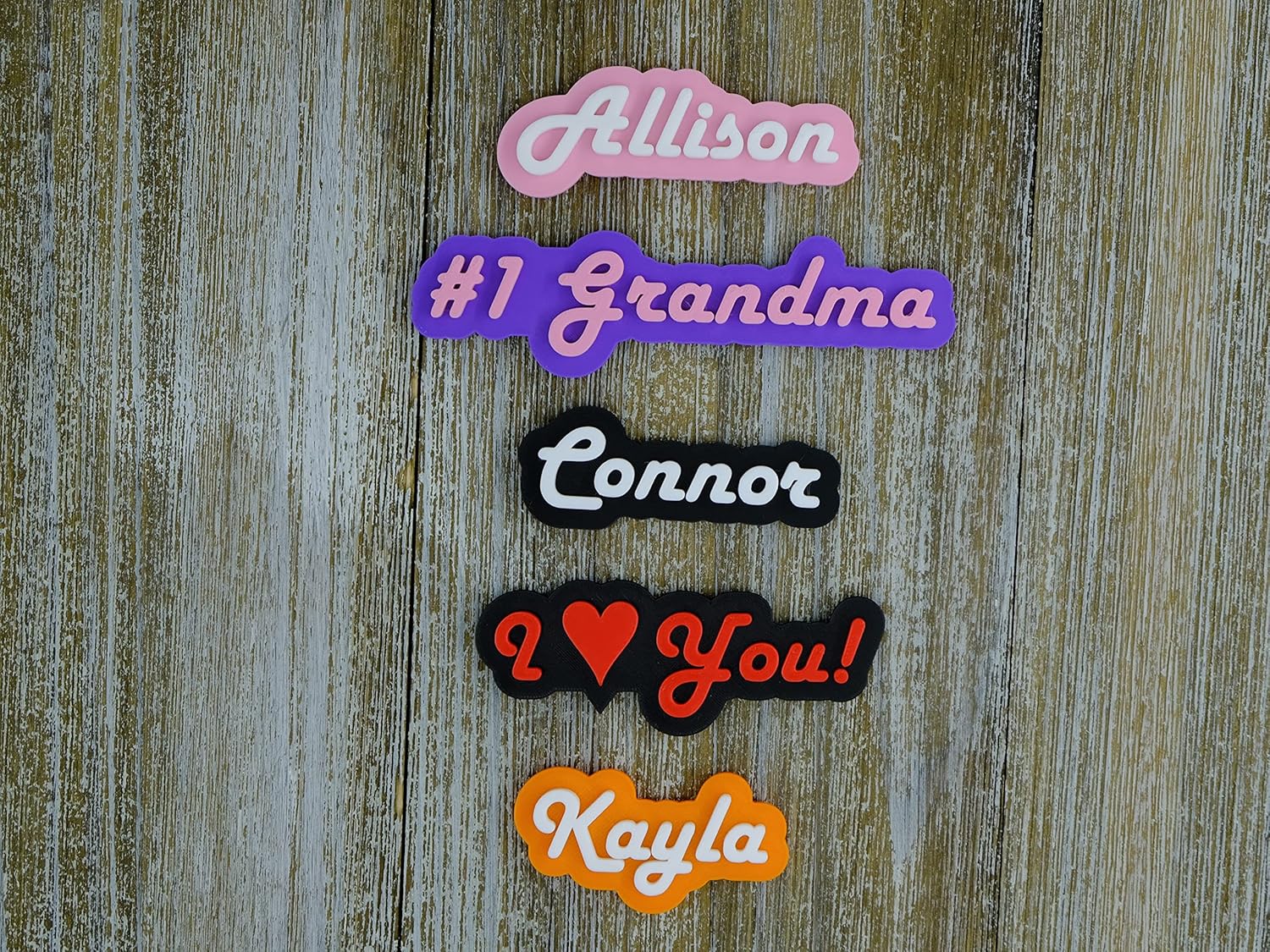 Personalized Fridge and Locker Magnet in Retro Font – Hard Plastic 2 Color Custom, Bulk Discounts