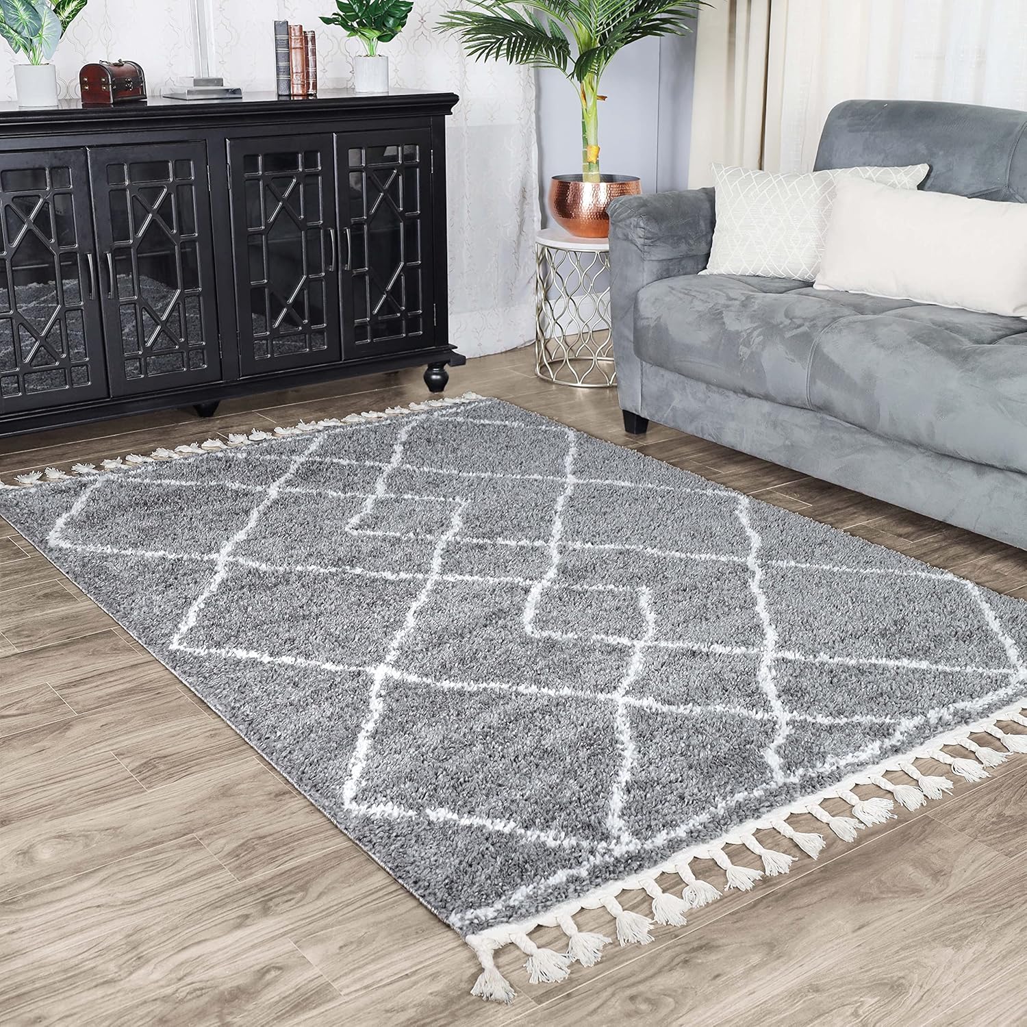 SUPERIOR Alfombra de área para interiores con borlas, perfecta para dormitorio, cocina, lavandería, entrada, oficina, sala de juegos, cubierta de