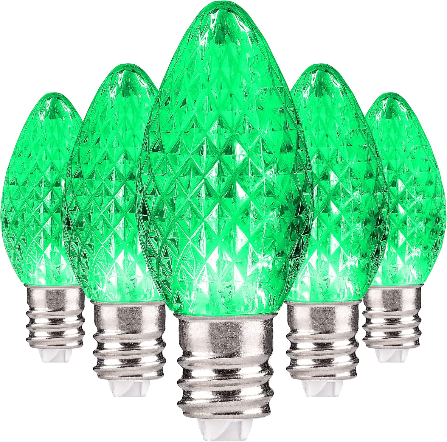 Repuesto de focos de luz navideñas Holiday Lighting Outlet de ledes C7, grado comercial, 3 diodos (ledes) en cada foco, se adapta a los conectores