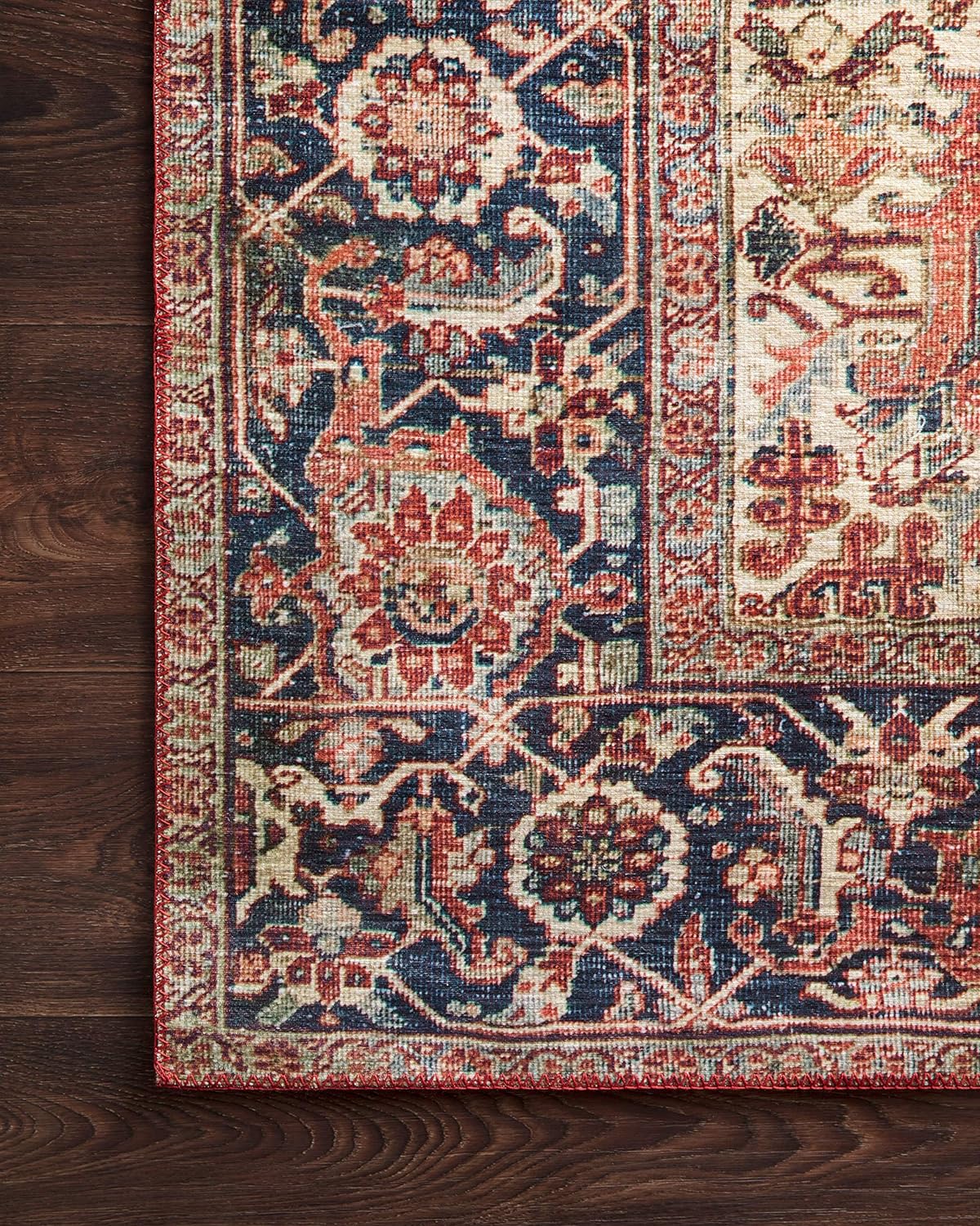 Loloi – Tapete corredor pelo corto sala estar, suave, duradero, colección Layla, estampado envejecido retro, no desprende pelo, fácil limpiar, 13in