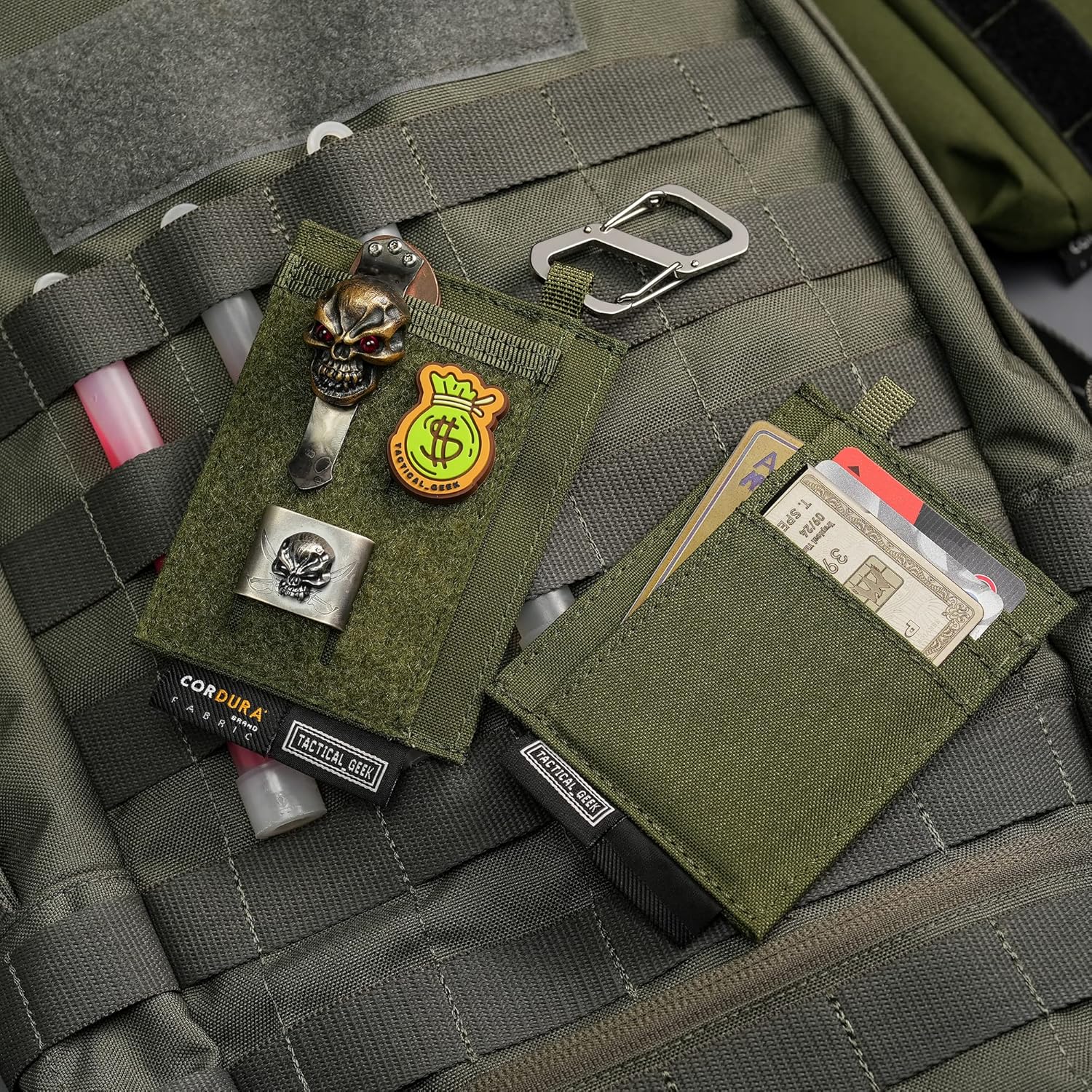 TACTICAL GEEK EXT5 EDC – Bolsa de almacenamiento delgada, elegante y ligera, organizador de tarjetas con tela de nailon, bolsillo para tarjetas de