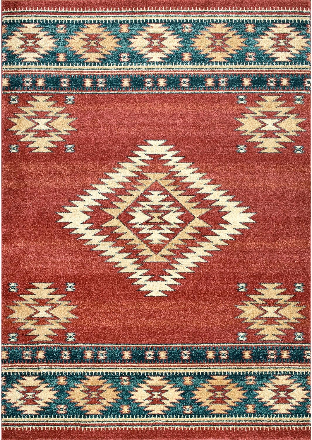 nuLOOM Margene – Alfombra de pasillo tribal con diamantes, 2 pies 8 pulgadas x 8 pies, color rojo
