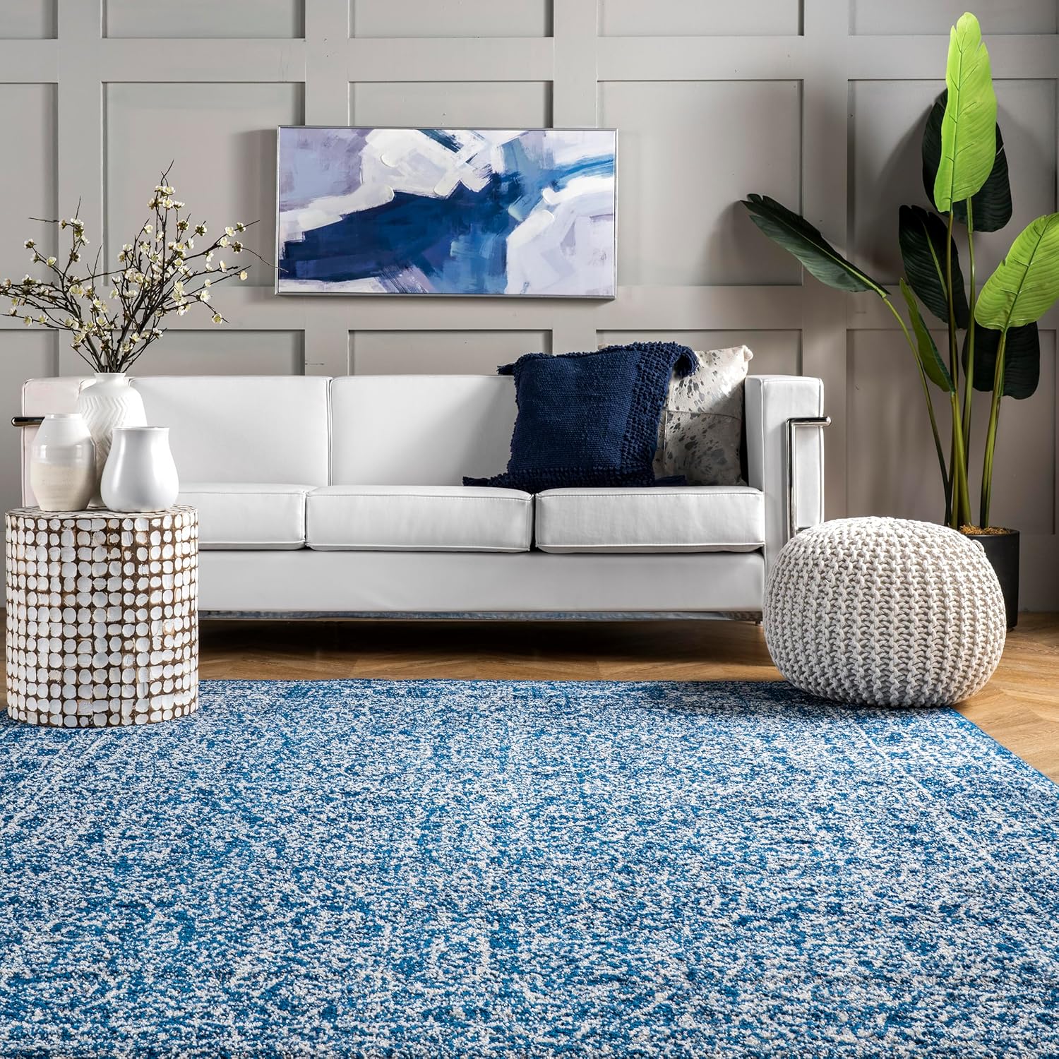 nuLOOM Alfombra vintage Waddell decorativa, 2 x 3, azul oscuro