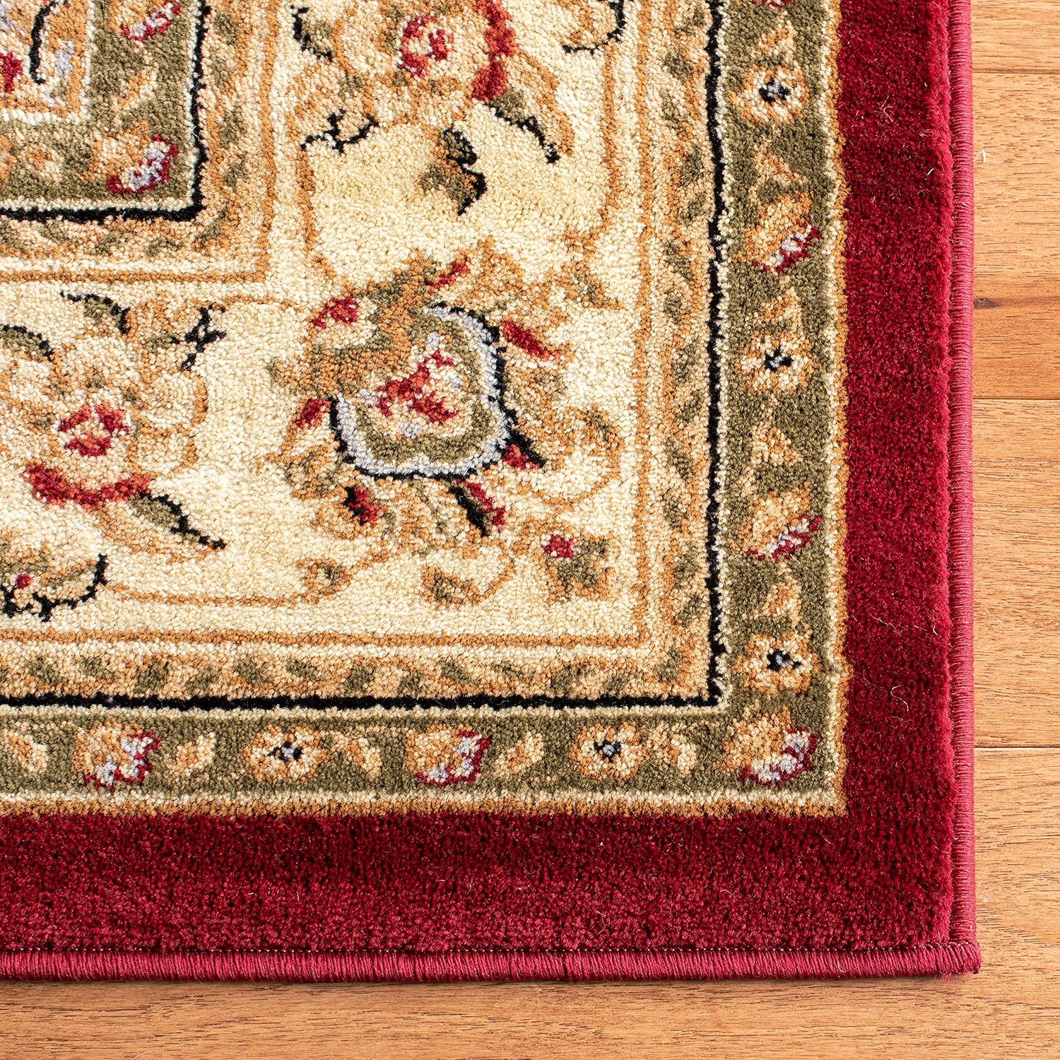 Safavieh Colección Lyndhurst LNH312A Alfombra tradicional oriental, color rojo y marfil, Polipropileno