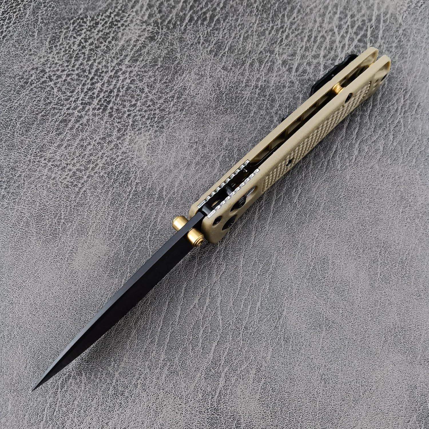 Cuchillo plegable Bugout 533 de 6.5 pulgadas, cuchillo de bolsillo con bloqueo de eje con hoja negra de acero 7Cr17Mov y mango de nailon reforzado