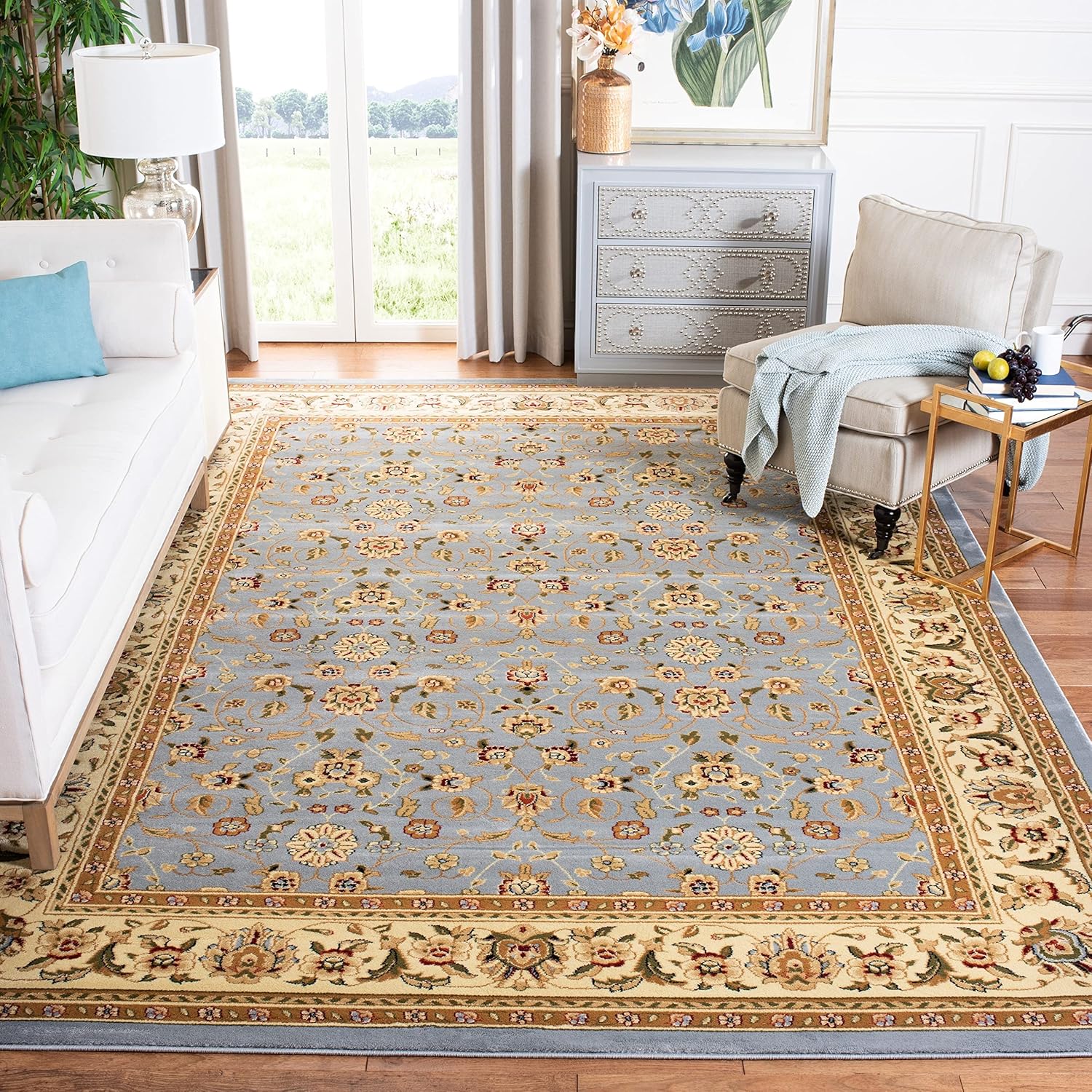 Safavieh Colección Lyndhurst LNH312A Alfombra tradicional oriental, color rojo y marfil, Polipropileno
