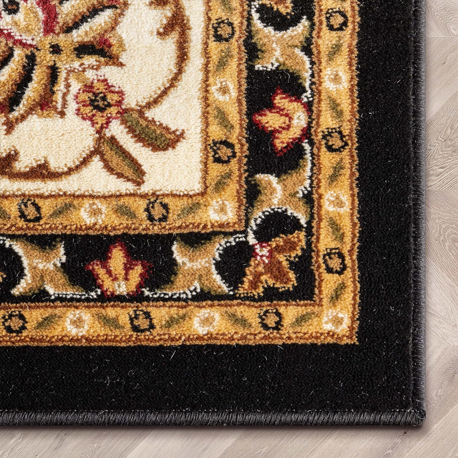 Well Woven Alfombra oriental con diseño de flores persas,azul claro
