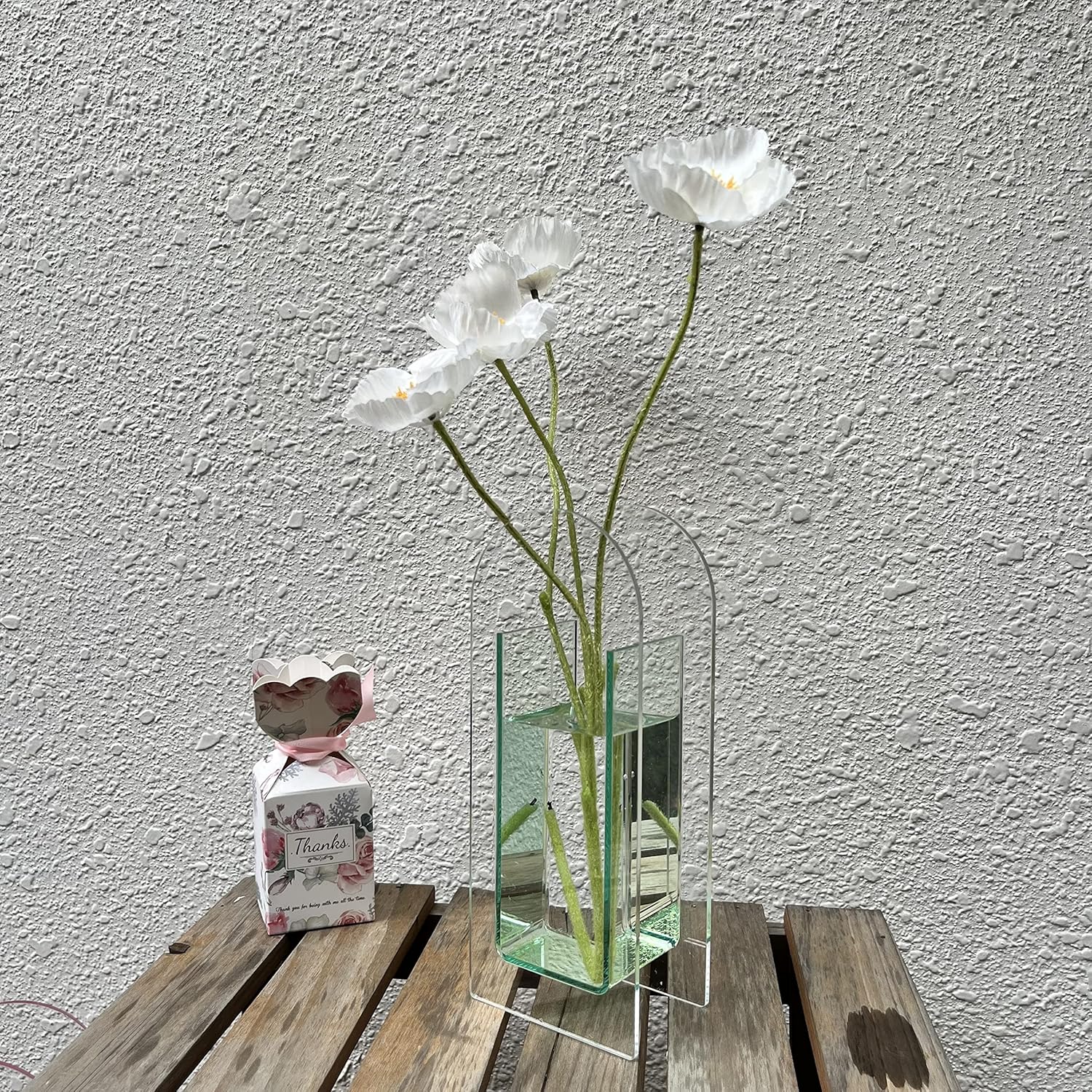 Florero de acrílico, soporte para brochas de maquillaje, elegante y moderno florero floral contemporáneo para decoración del hogar, centros de mesa,