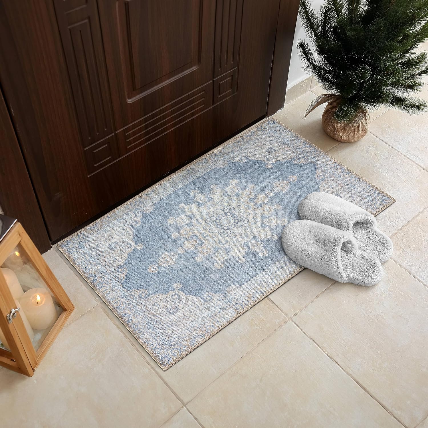 RugOver Alfombra lavable a máquina, apta para mascotas y antideslizante, para interiores, para cocina, baño, sala de estar, decoración del piso del