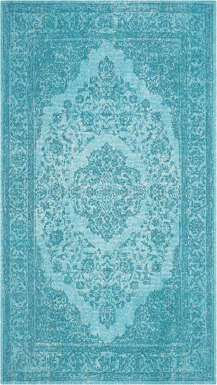 SAFAVIEH Classic Vintage Collection – Alfombra decorativa de 3 x 5 pies, diseño de medallón oriental de algodón, fácil cuidado, ideal para zonas de