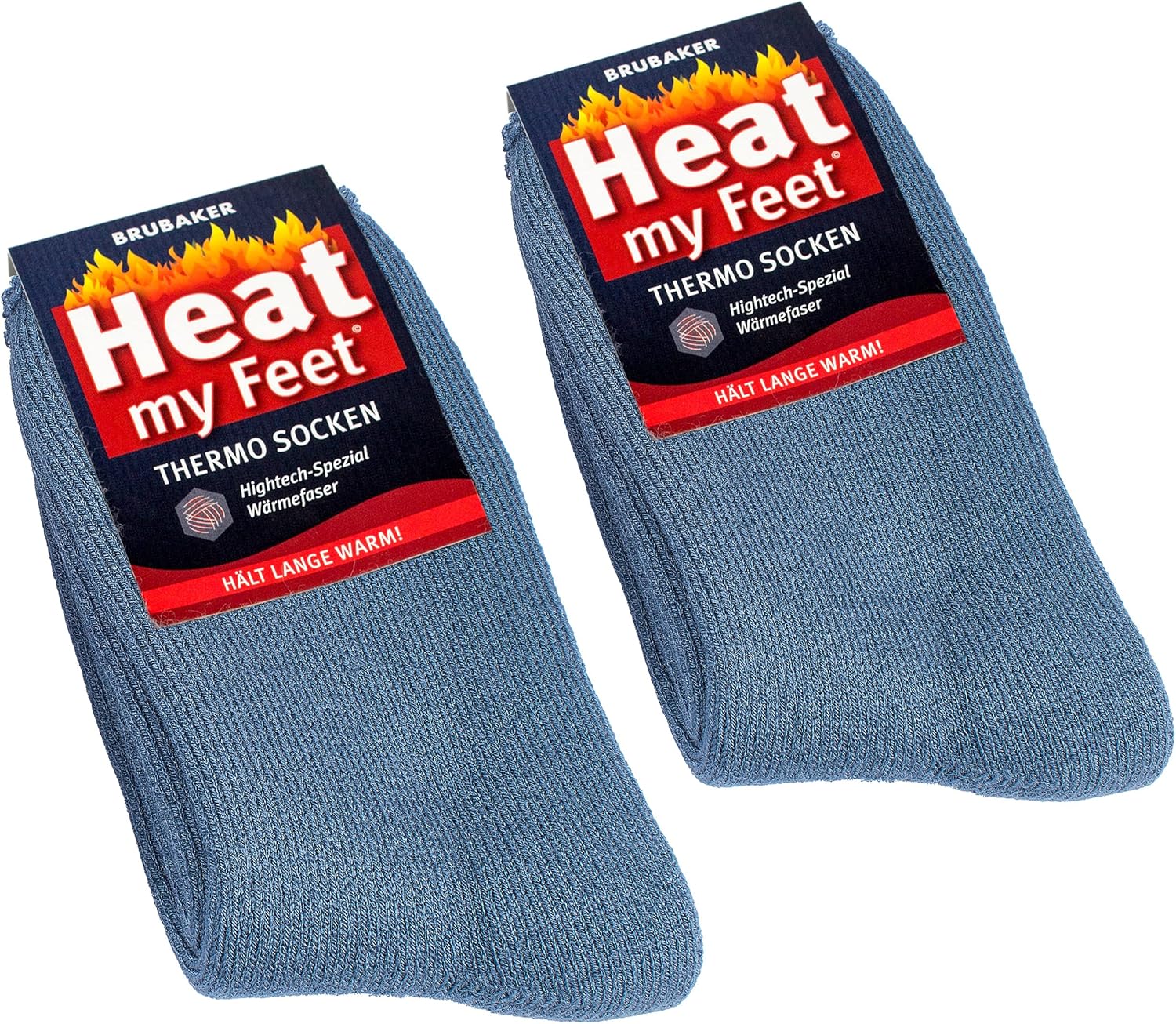 Paquete de 2 calcetines térmicos BRUBAKER Heat my Feet – Pies cálidos – Fibras aislantes que encierran el calor