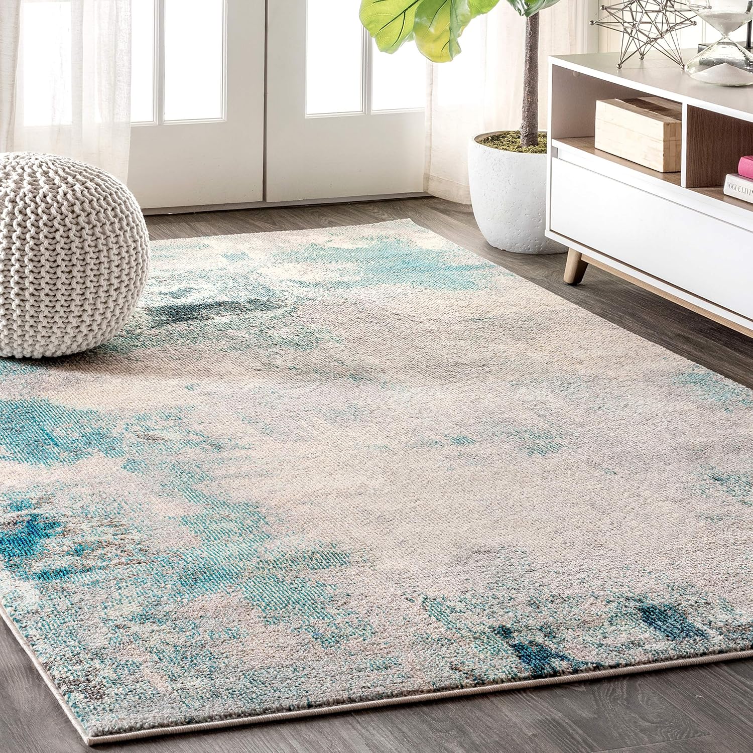 JONATHAN Y CTP104A-5 – Alfombra contemporánea POP moderna abstracta vintage para interiores, transicional, bohemio, fácil de limpiar, dormitorio,