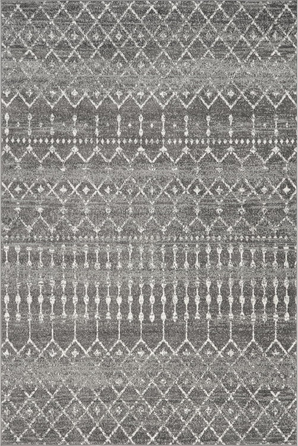 nuLOOM – Alfombra marroquí Blythe Area, 244 cm, cuadrada, gris oscuro