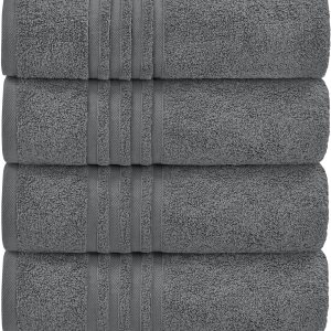 White Classic Wealuxe – Juego de 4 toallas de baño de algodón para hotel, gimnasio, spa, toallas suaves y extraabsorbentes, de secado rápido, para White Classic Wealuxe – Juego de 4 toallas de baño de algodón para hotel, gimnasio, spa, toallas suaves y extraabsorbentes, de secado rápido, para