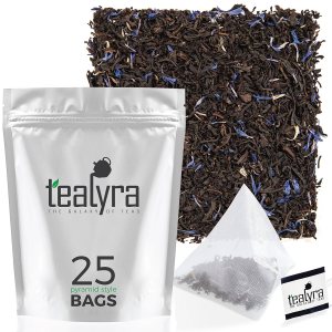 Tealyra – Bolsas de pirámides de té Earl Grey Cream – Té clásico de hoja negra – Cítrico con sabor a vainilla – 25 sobres (2 onzas) Tealyra – Bolsas de pirámides de té Earl Grey Cream – Té clásico de hoja negra – Cítrico con sabor a vainilla – 25 sobres (2 onzas)