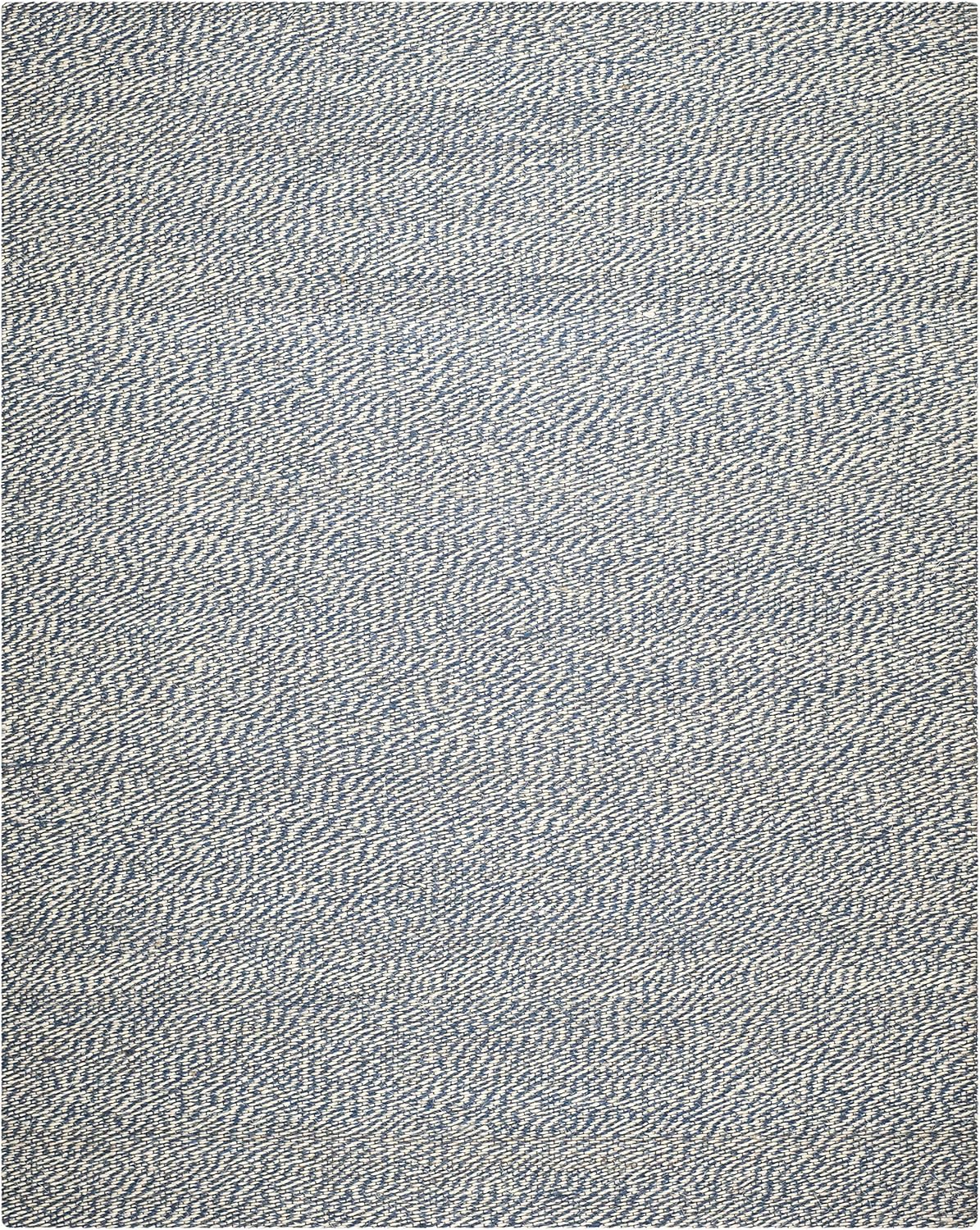 SAFAVIEH NF448C – Alfombra de área de colección de fibra natural, 8 x 10 pies, azul y marfil, yute hecho a mano, ideal para zonas de alto tráfico en