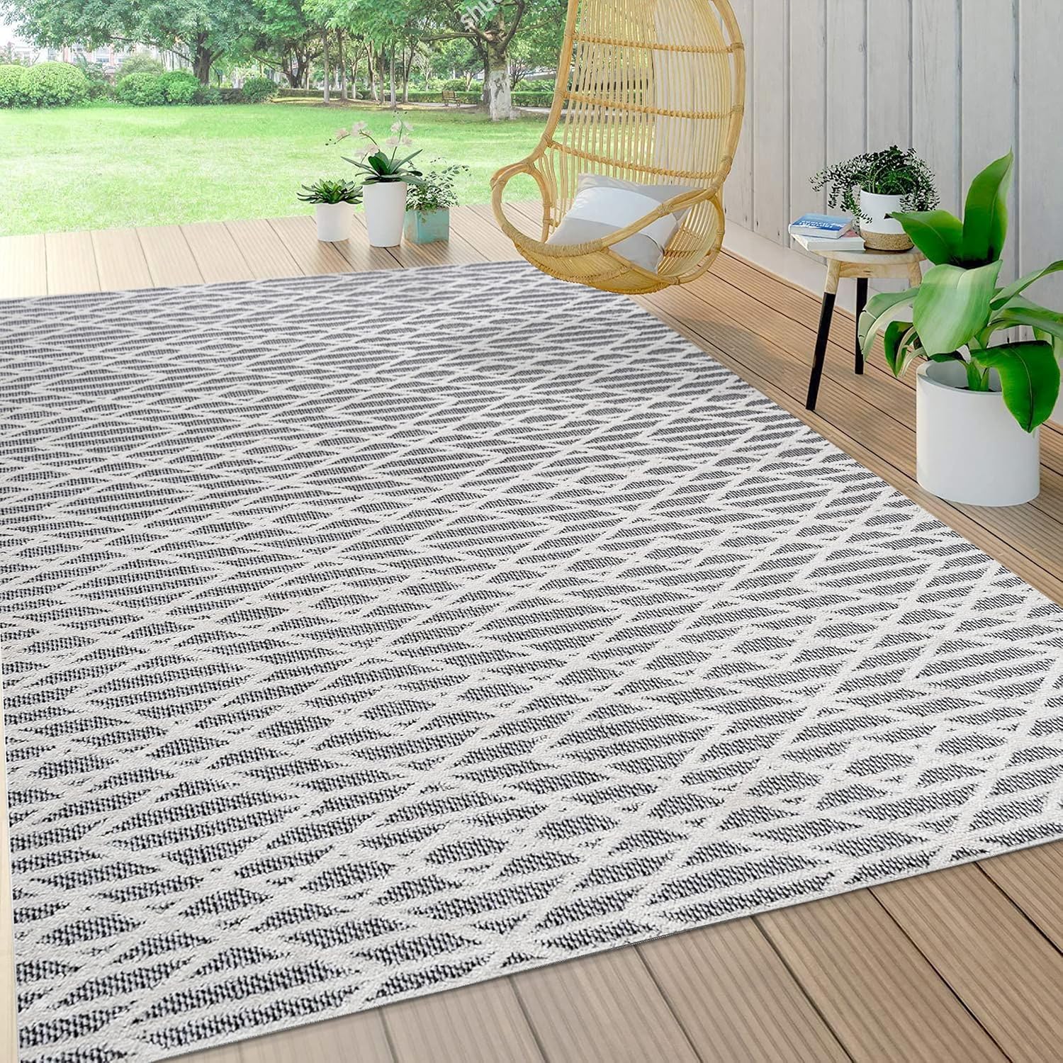 JONATHAN Y SBH105B-4 Ararat – Alfombra marroquí de pelo alto y bajo, moderna para interiores y exteriores, estilo bohemio, geométrico, fácil de