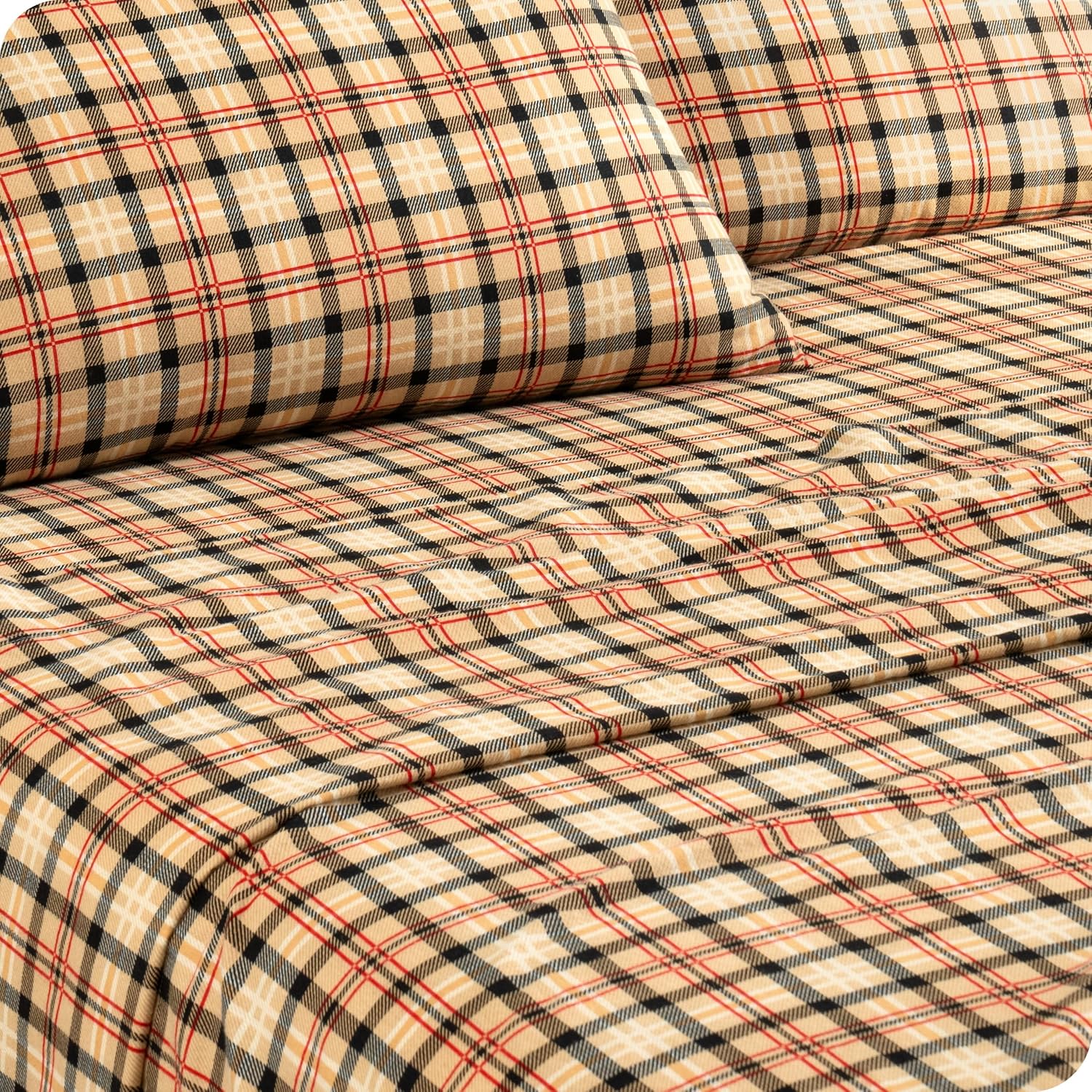 Bare Home Juego de sábanas de franela estampadas, 100% algodón, aterciopeladas, suaves y pesadas, franela de doble cepillado para mayor suavidad y