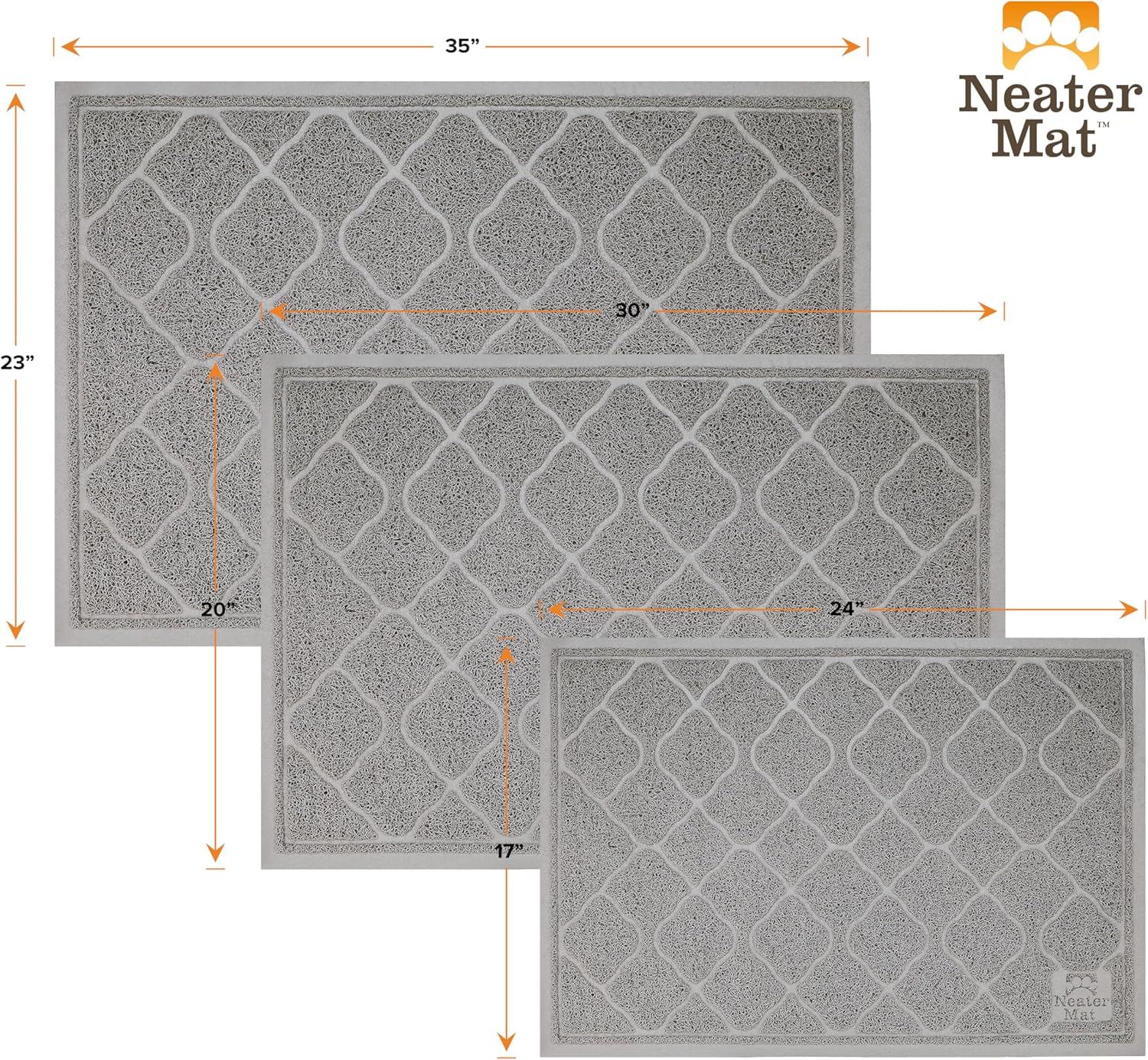 Neater Pets Neater Mat Tapete de arena para gatos, grueso y duradero para caja de arena, almohadilla de trampero atrapa el desorden para proteger