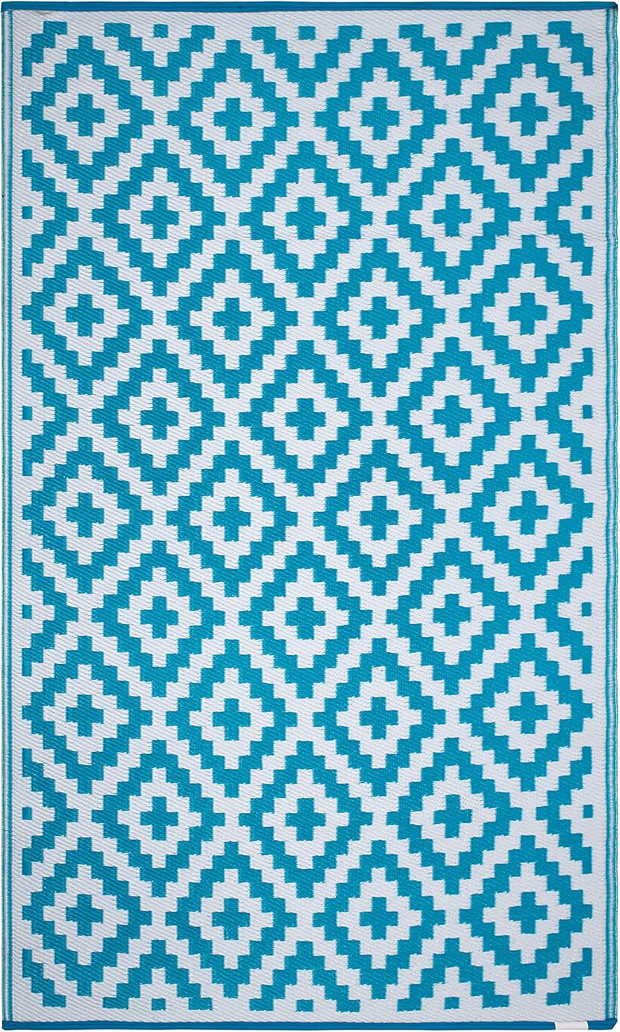 FH Home – Alfombra para exteriores, impermeable, resistente a la decoloración, reversible, plástico reciclado de alta calidad, acabado geométrico