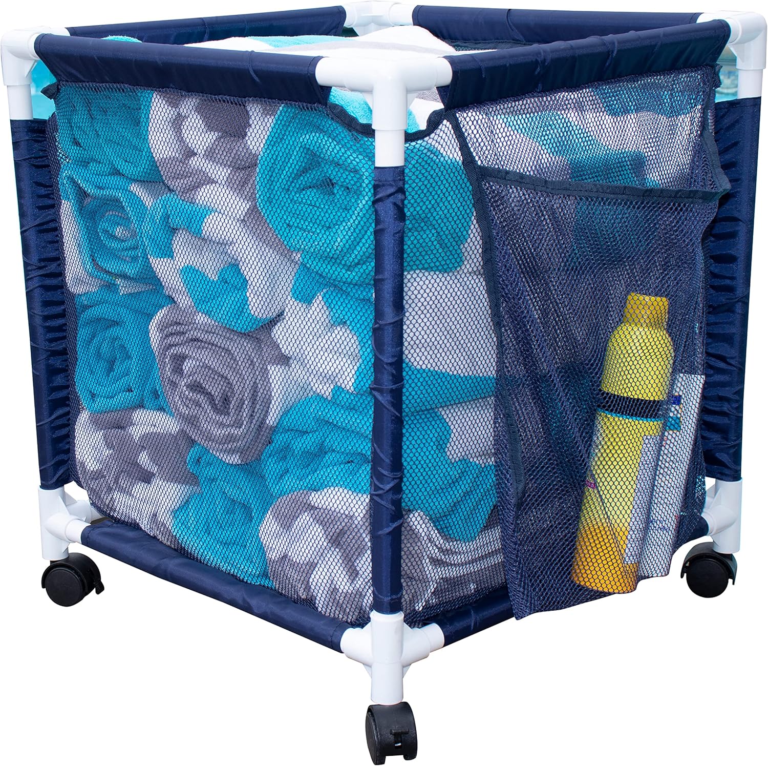 Essentially Yours Cubo organizador pequeño con ruedas para piscina, (18 pulgadas de ancho x 18 pulgadas de largo x 20 pulgadas de alto), estilo