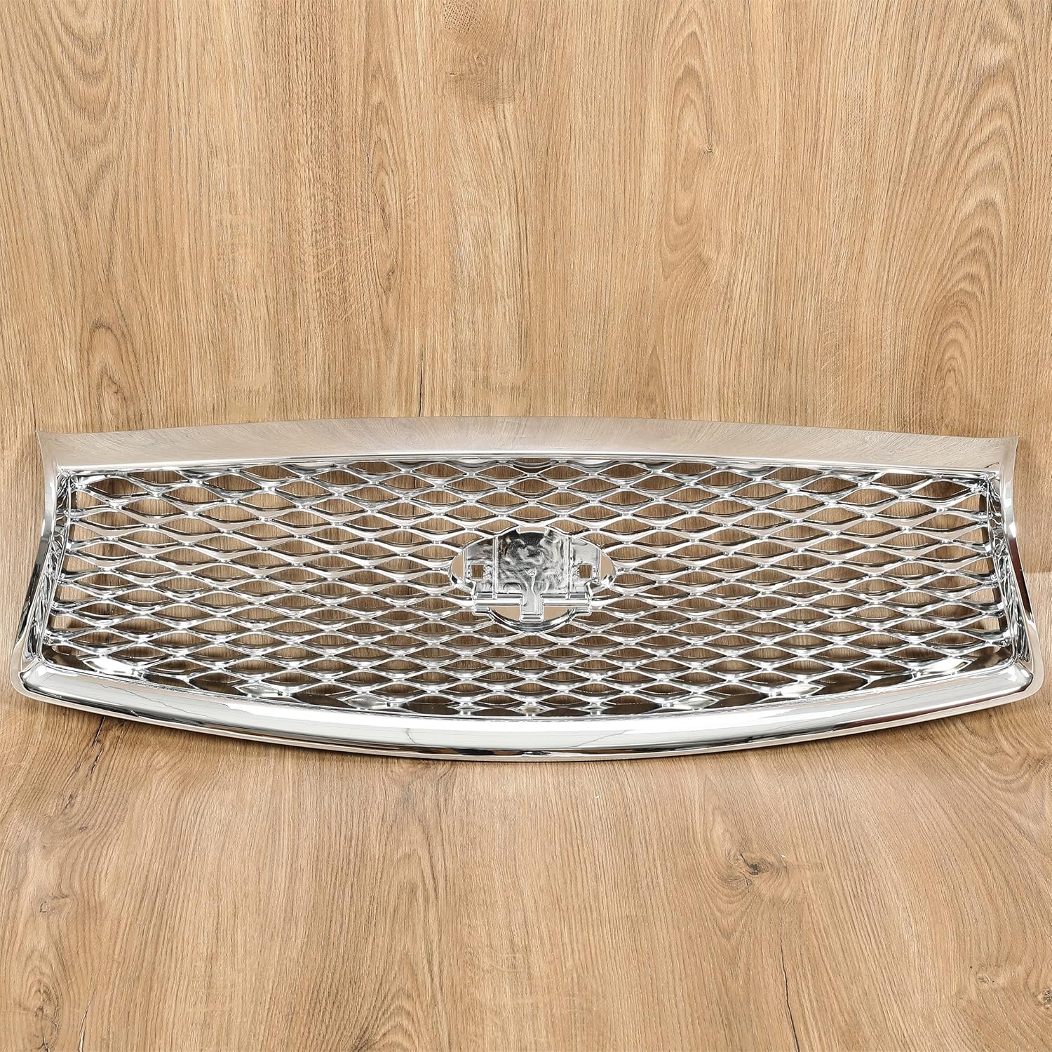 HECASA Rejilla de parachoques delantero compatible con Infiniti Q50 2014-2017 parrilla central de malla cromada plateada