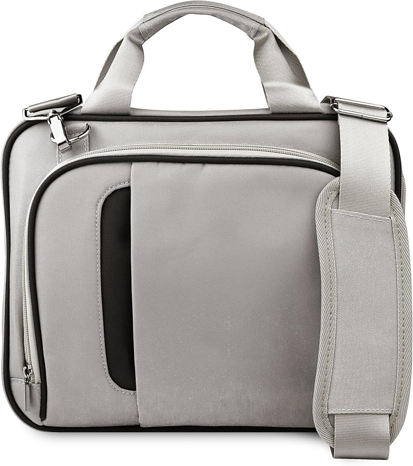 Vangoddy Bolsa de mensajero ligera plateada y negra para Tienda Kindle Fire HD (6, 7, 8, HDX 8.9, 10), HD Kids Edition Tablet