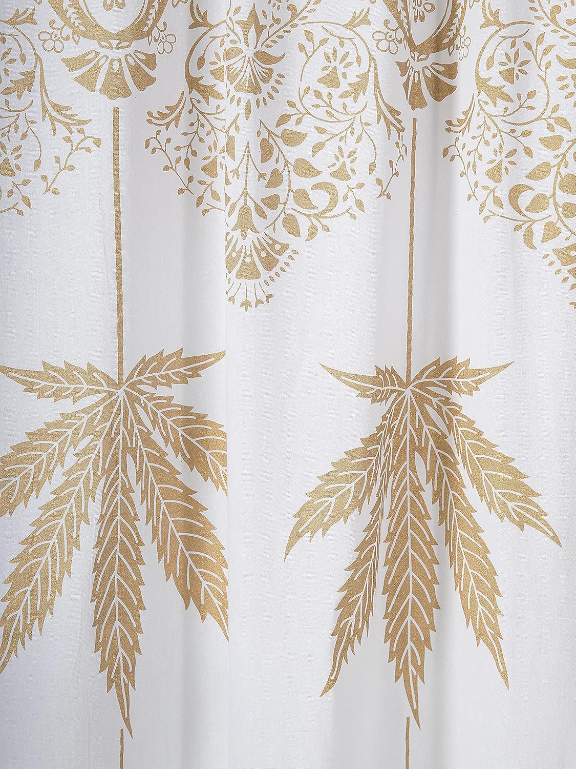 Popular Handicrafts Cortina de ventana con estampado de hojas de oro, estilo hippie, indio, bohemio, hermoso, para ventana, dormitorio, sala de