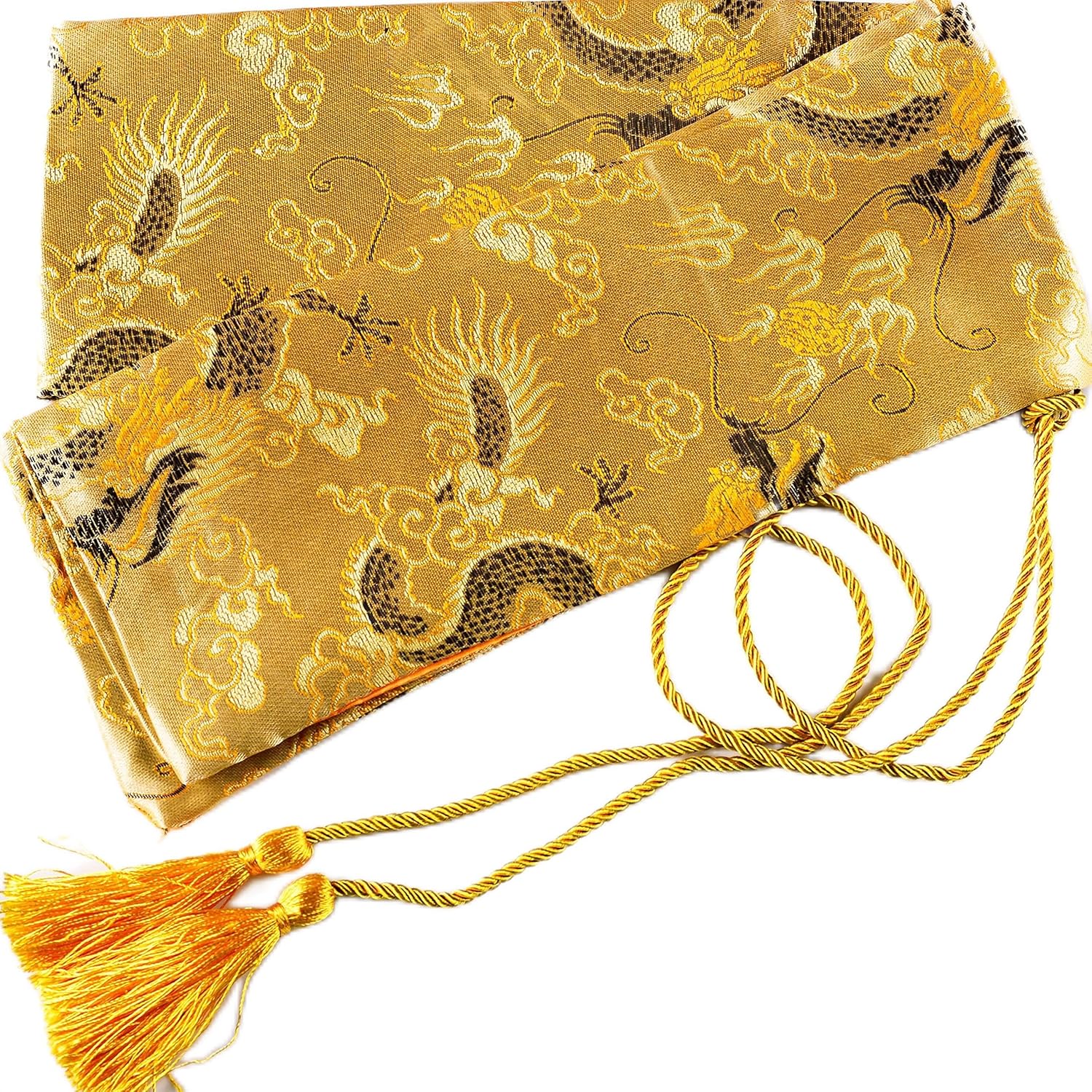 Bolsa de espada de oro de seda sintética suave para espada Katana Samurai