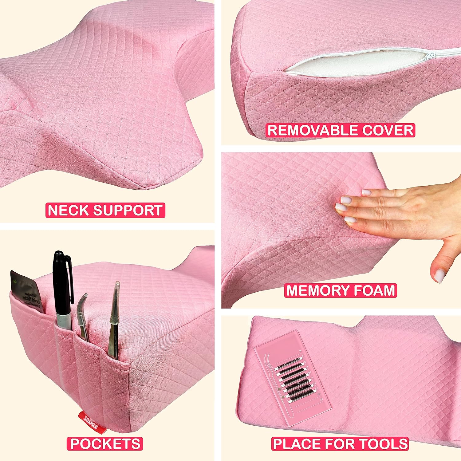 Colchón de cama de pestañas + funda de cama + almohada (rosa)  Colchón con cuatro correas de esquina y parte inferior antideslizante  Almohada curva