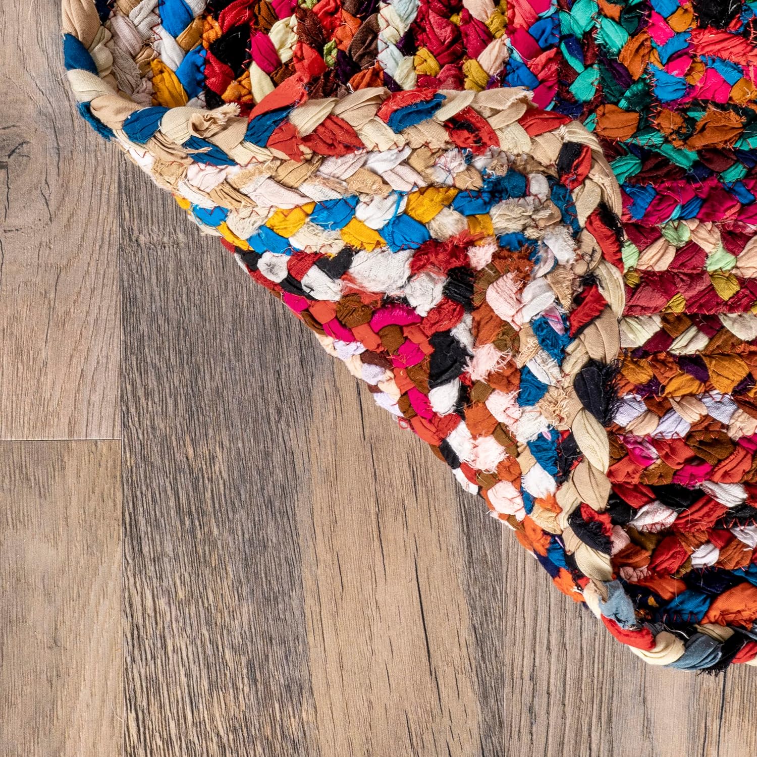 nuLOOM Tammara – Alfombra bohemia trenzada a mano, ovalada de 4 x 6 pies, multicolor