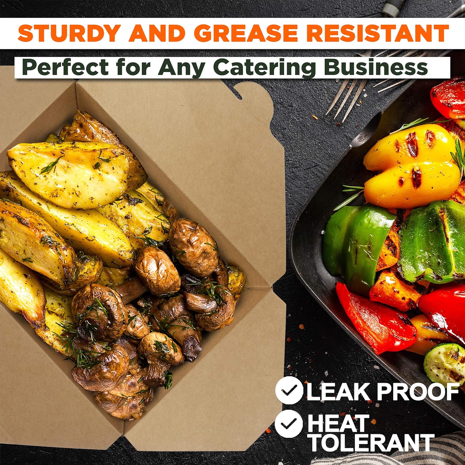 Fit Meal Prep Paquete de 36 recipientes desechables de 76 onzas para llevar para microondas, cajas de papel kraft para llevar, contenedores de
