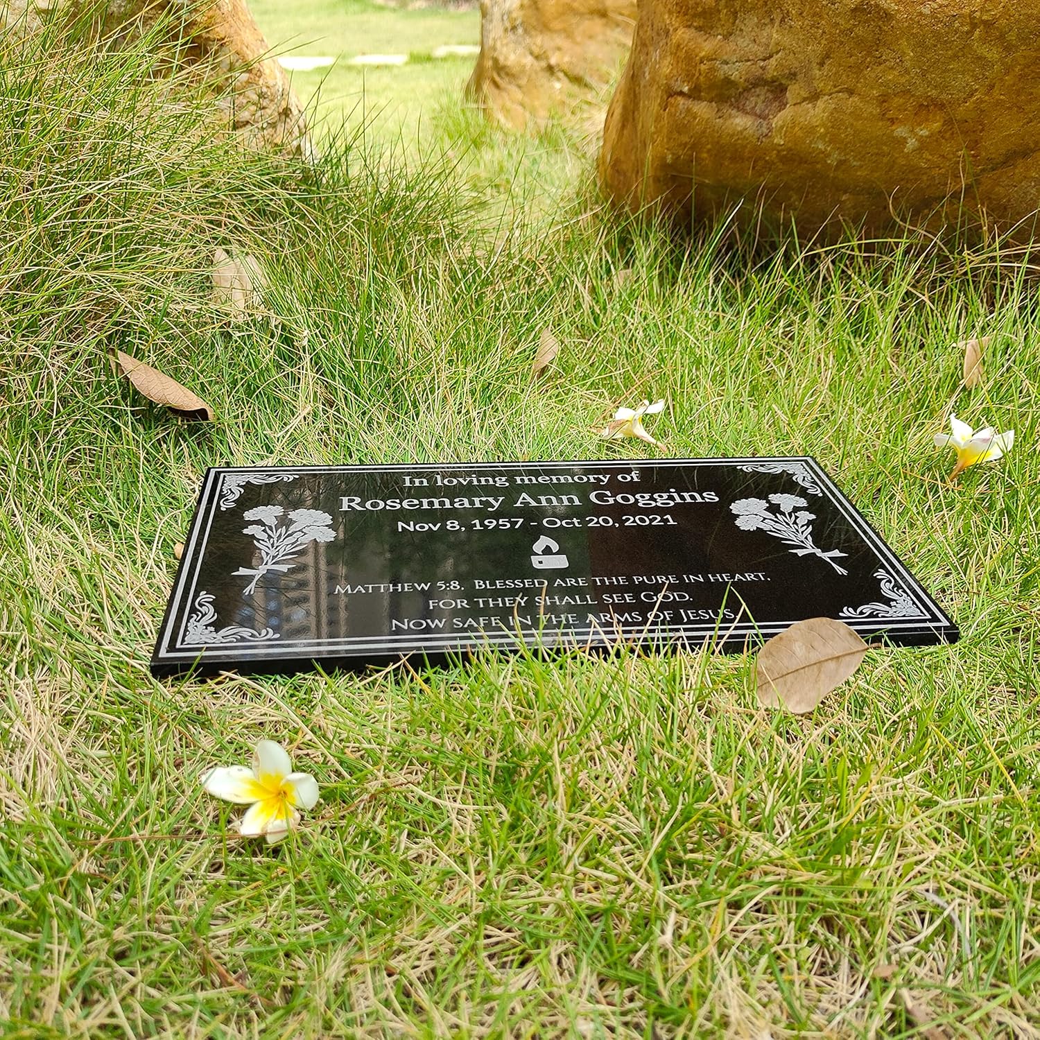 Piedra conmemorativa humana personalizada, lápida para tumbas, decoraciones de tumbas para cementerios, placa conmemorativa al aire libre, piedras
