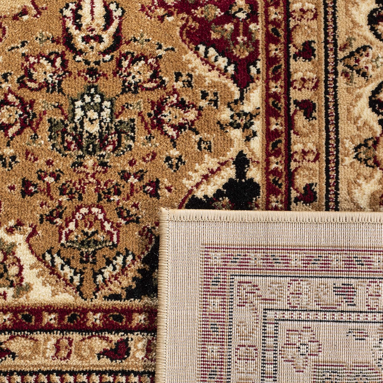 SAFAVIEH Lyndhurst Collection LNH221C – Alfombra cuadrada de 8 pies multicolor  beige tradicional oriental, no desprende pelusa, para sala de estar,