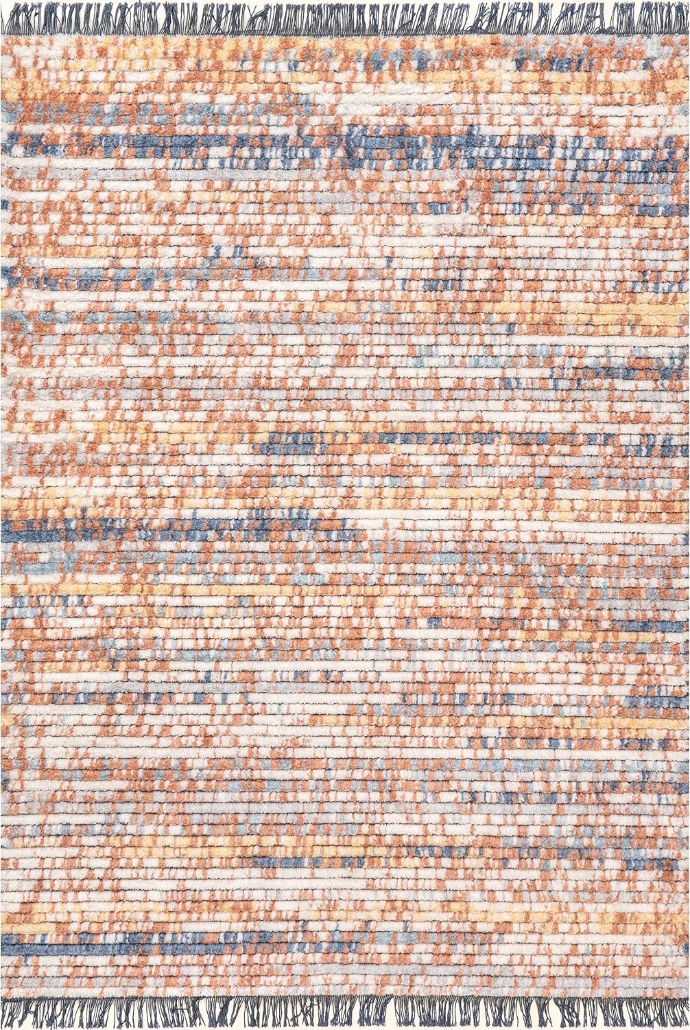 nuLOOM Liesi – Alfombra de área de transición con flecos, 4 x 6, naranja