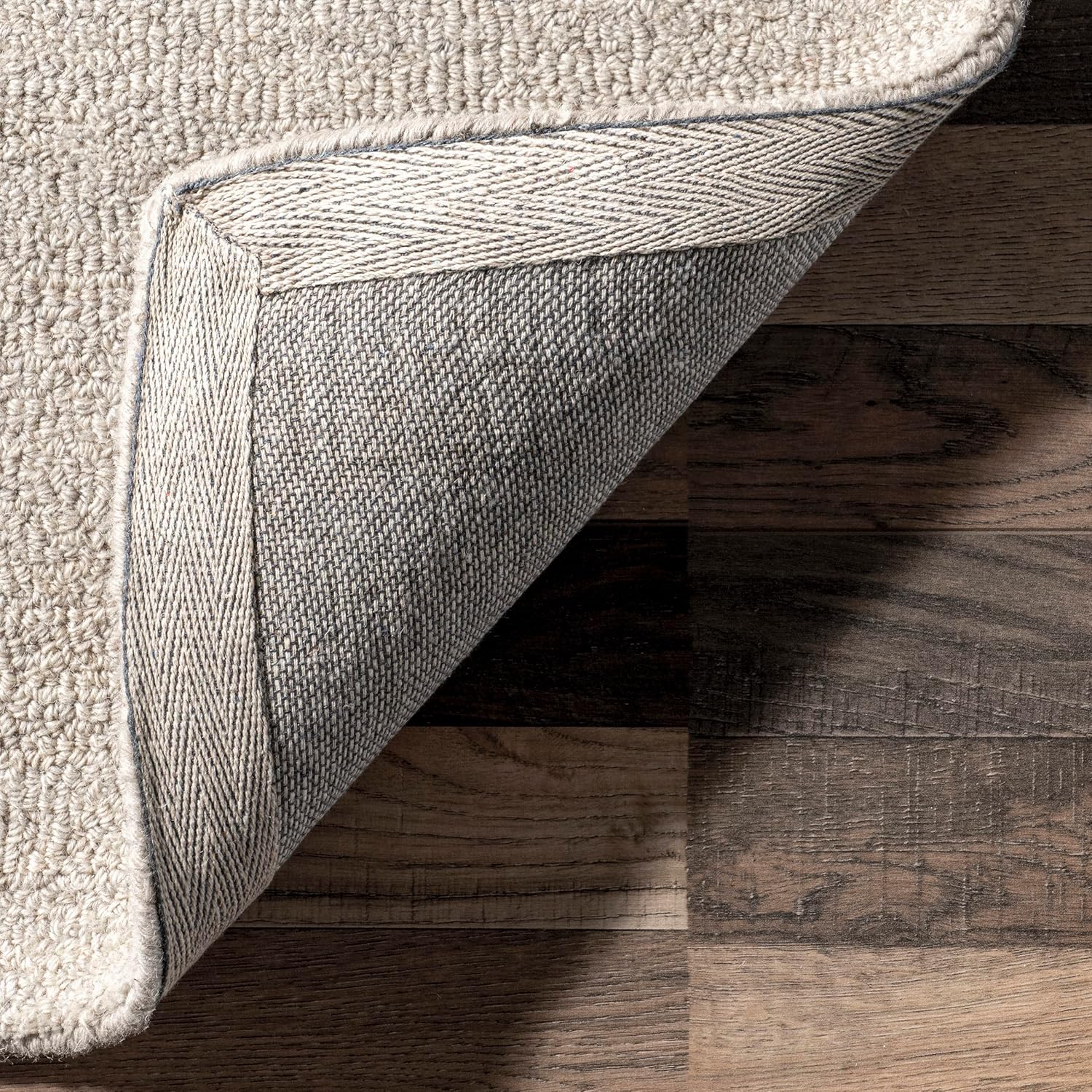 nuLOOM Susie – Alfombra geométrica de lana a rayas, 4 x 6, marfil