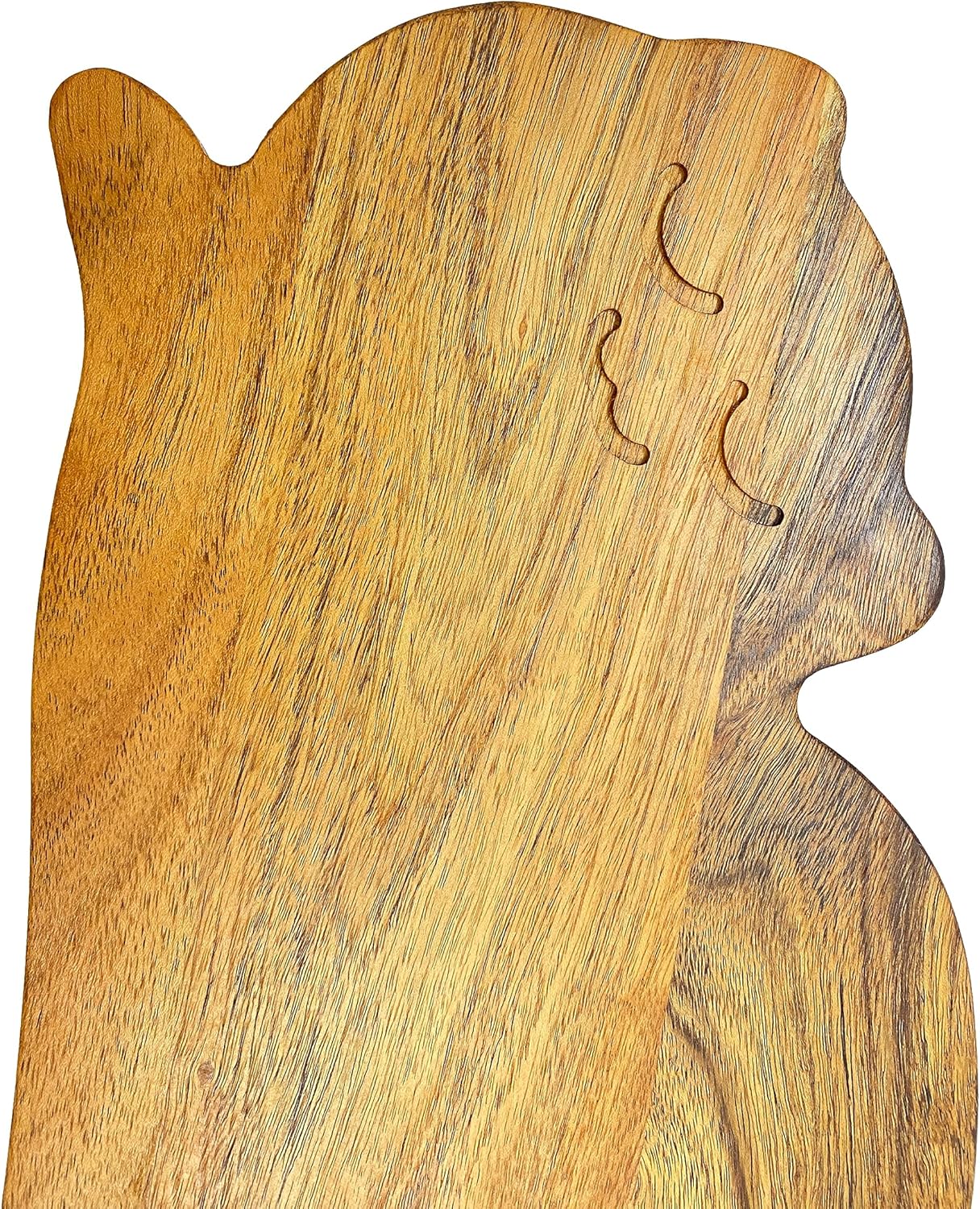 Divertida tabla de cortar de madera con forma de gato para cocina con asa, 8 pulgadas de largo x 15.25 pulgadas de ancho, tabla de servir de