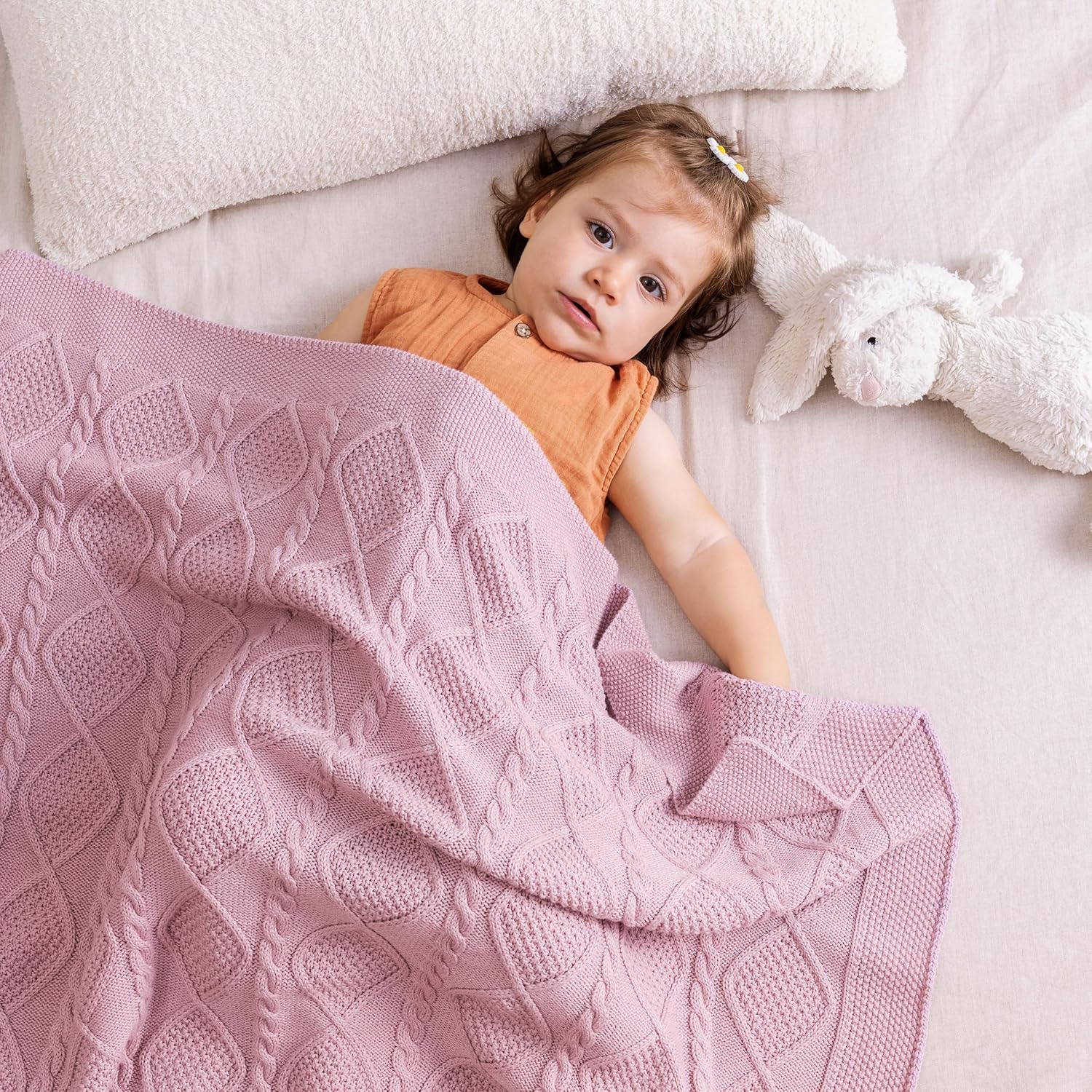 Haz lo que amas  Manta de punto para bebés para niñas y niños, algodón orgánico suave y acogedor, manta de recepción para cuna, manta de regalo para