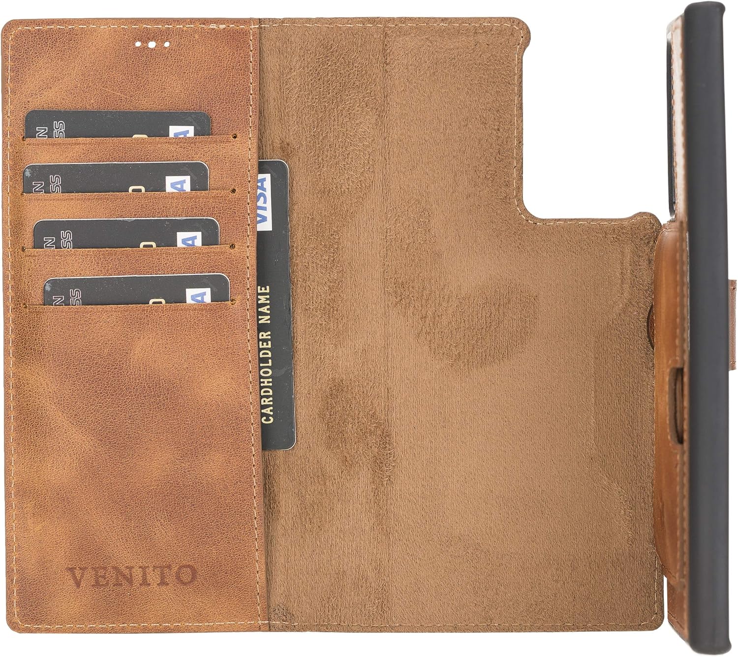 Venito Florence – Funda de piel tipo cartera compatible con Samsung Galaxy Note 20 Ultra (6.9 pulgadas), extra segura con bloqueo RFID, cartera