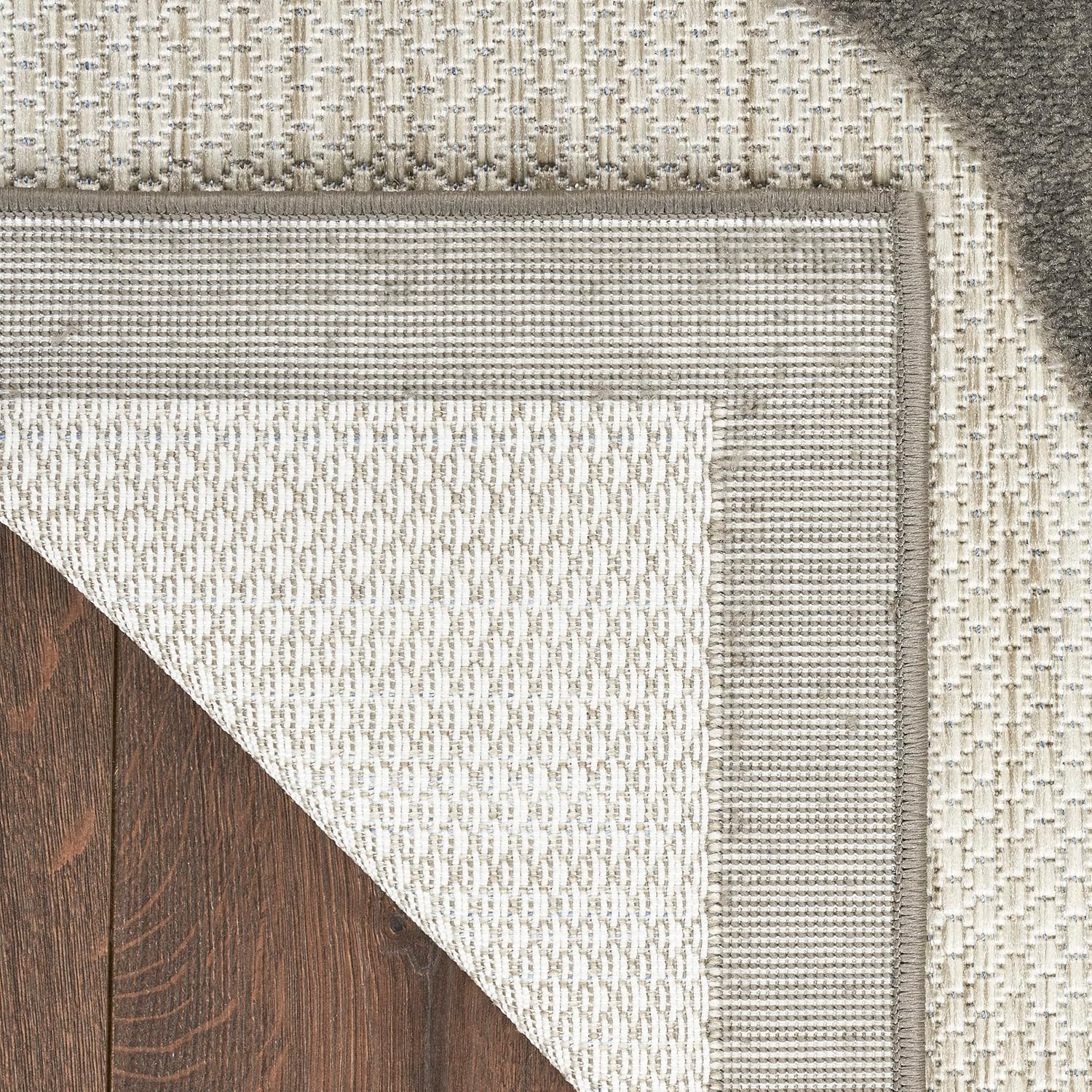 Nourison Aloha – Alfombra beige de 2 x 6 pies, fácil limpieza, no se desprende, para dormitorio, sala de estar, comedor y cocina (6 pies de corredor)