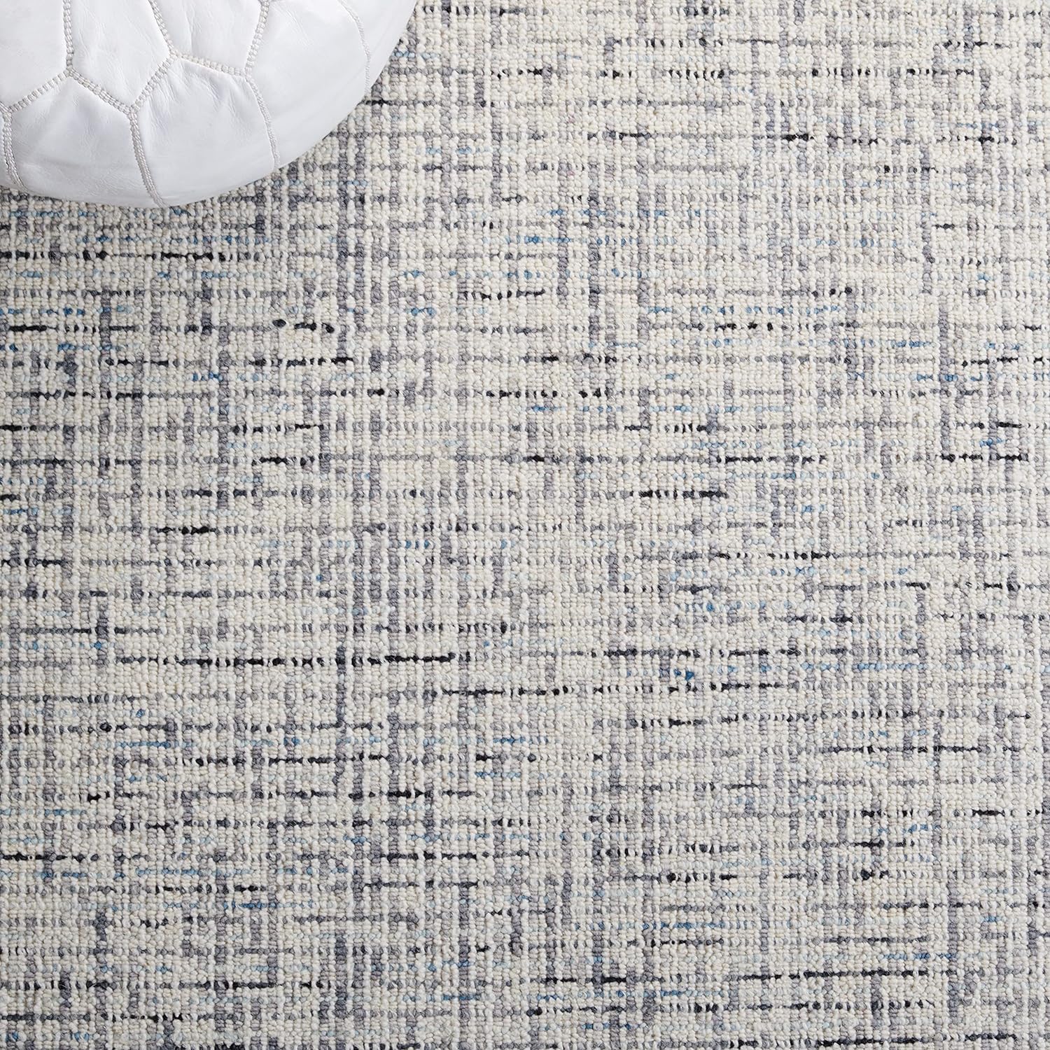 Safavieh Abstract Collection – Alfombra decorativa, 2 x 3 pies, gris y marfil, lana hecha a mano, ideal para zonas de alto tráfico en entrada, sala