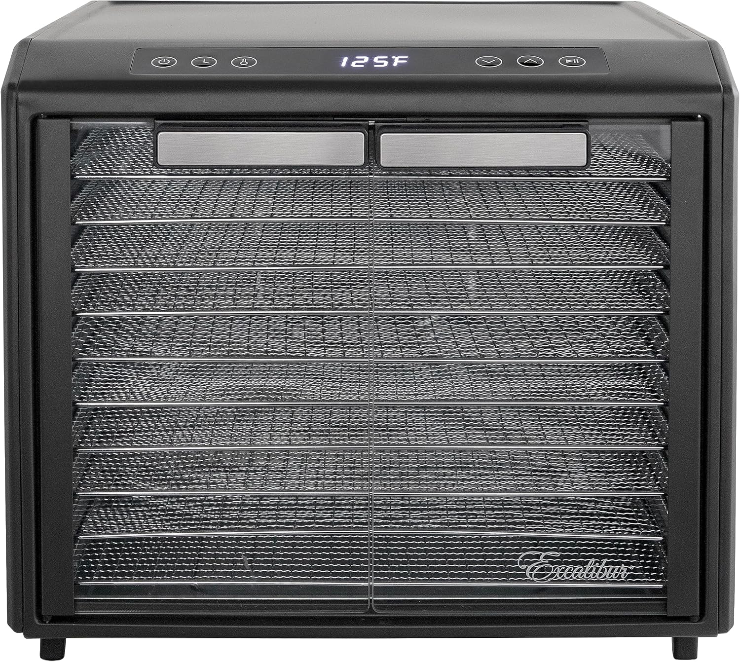 Excalibur Deshidratador eléctrico de alimentos Select Series 10 bandejas con control de temperatura ajustable, incluye bandejas de secado cromadas,