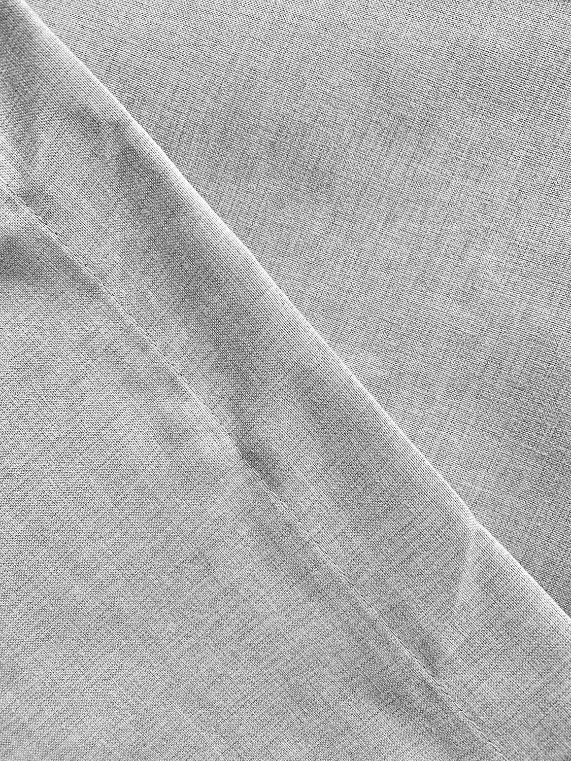 Ikiriska Cortina de lino 100% opaca extra larga (1 panel). Aislamiento térmico grueso. Hecho a medida de 8-24 pies de longitud (blanco piedra, 120