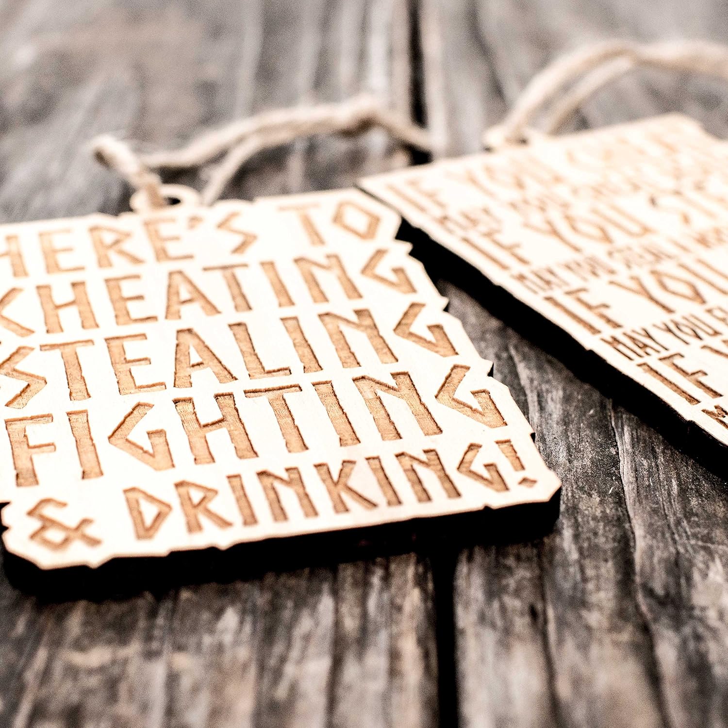 Ornament – Viking Toast – Set Raw Wood 3x4in