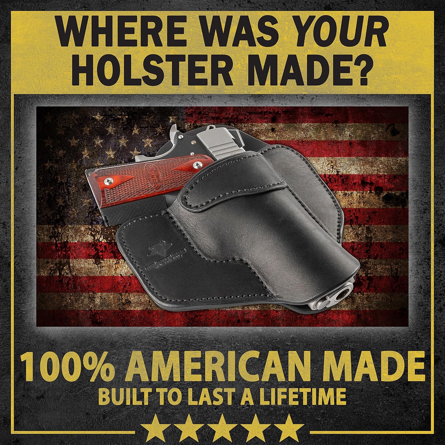 Funda OWB de cuero de transporte cómodo  Fabricada en Estados Unidos  Compatible con Glock 17 19 22 23 26 32 33 43 45  Taurus G2 G3C GX4  Sig P365