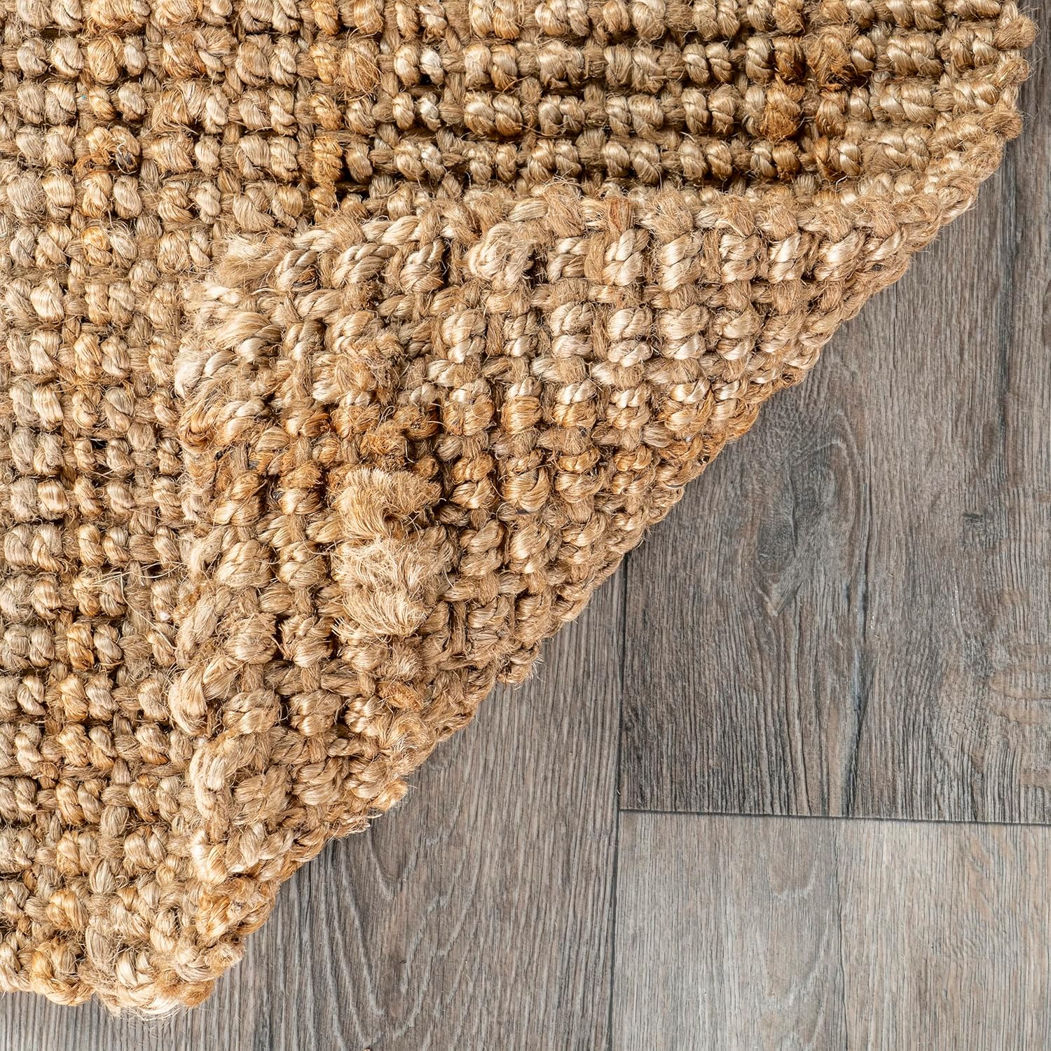 nuLOOM Ashli – Alfombra sólida de yute estilo casa de campo, 2 pies 6 pulgadas x 8 pies, color natural